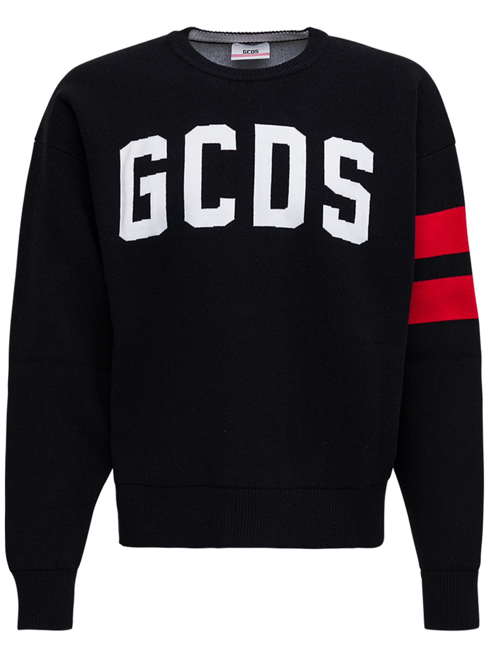 GCDS Black Wool Blend Sweatshirt With Logo