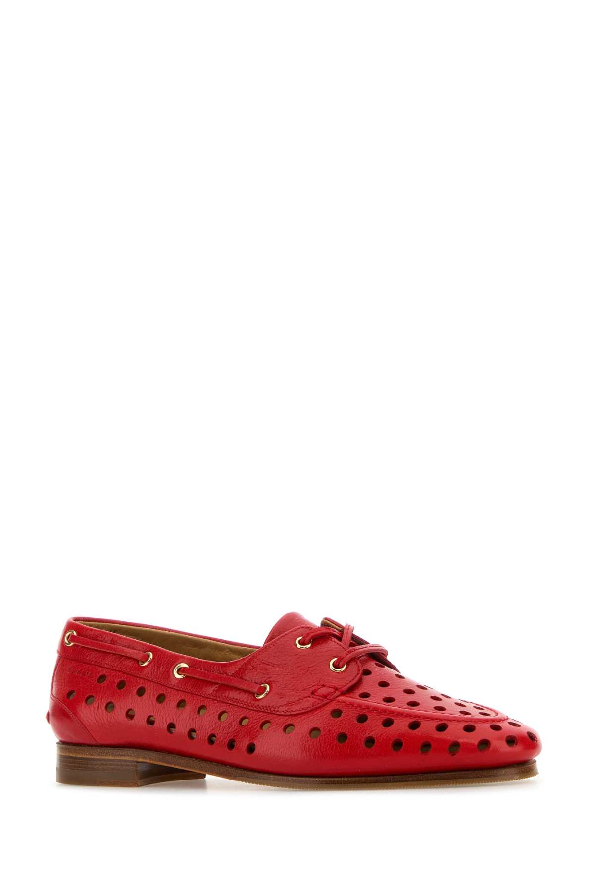 Shop Bally Red Leather Party Lace-up Shoes