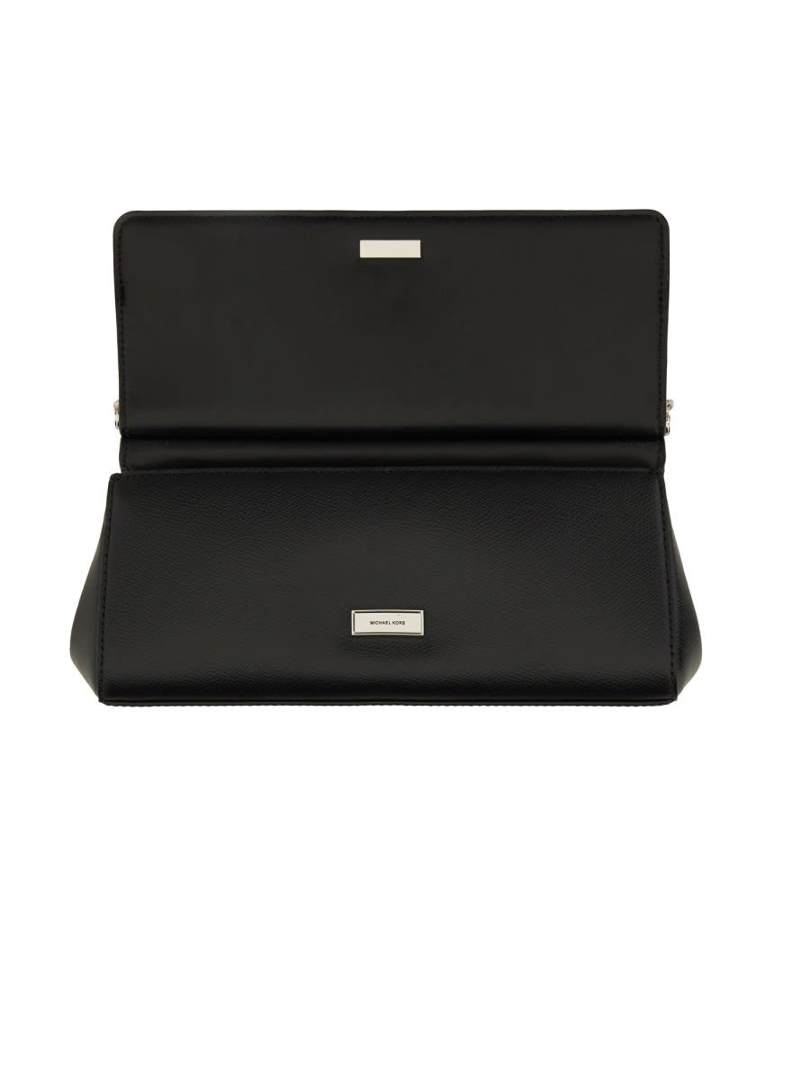 Michael Kors Rectangular Shape Clutch Bag With Chain Strap In Black