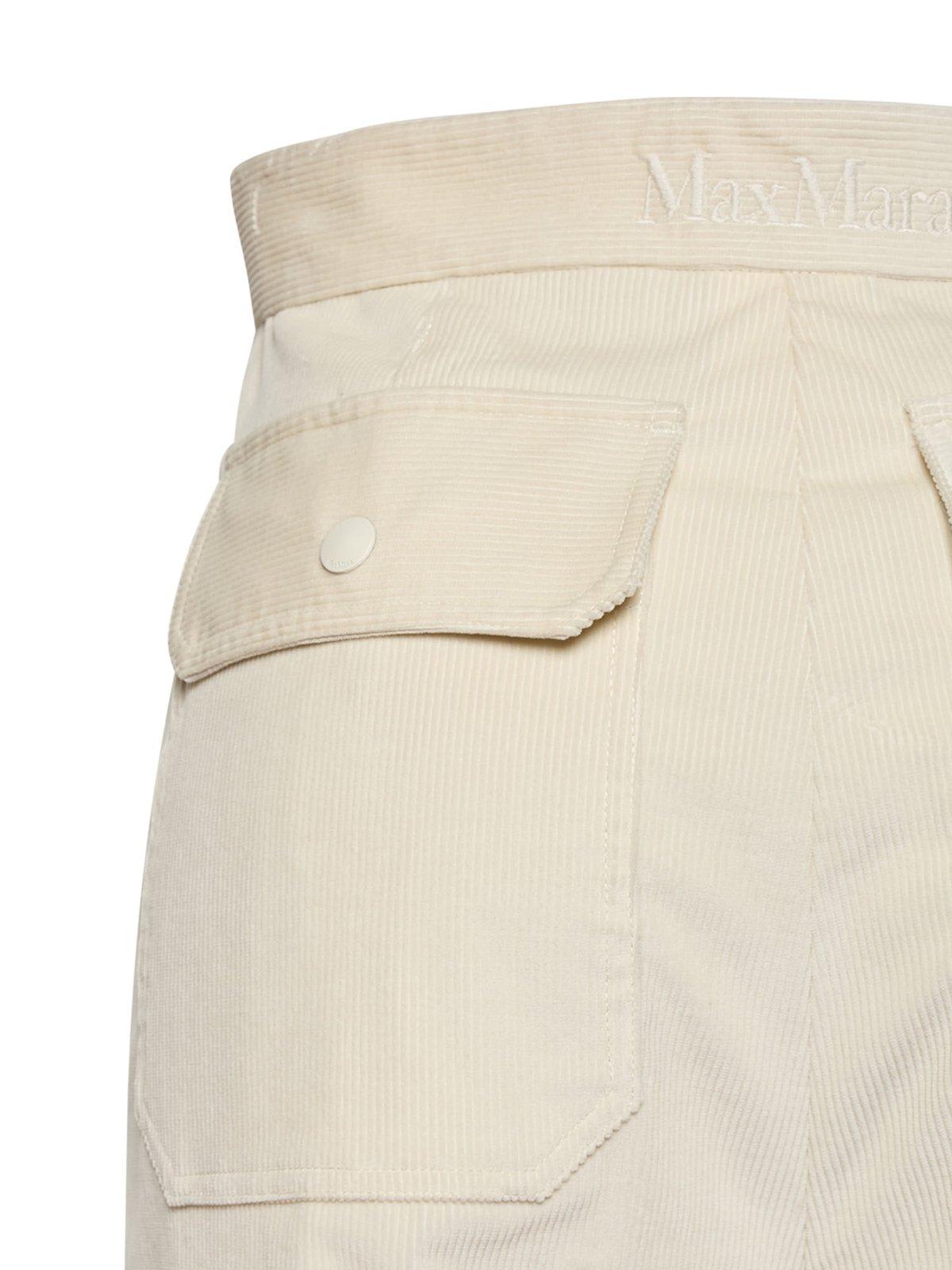 Shop Max Mara High Waist Regular Fit Trousers In Beige