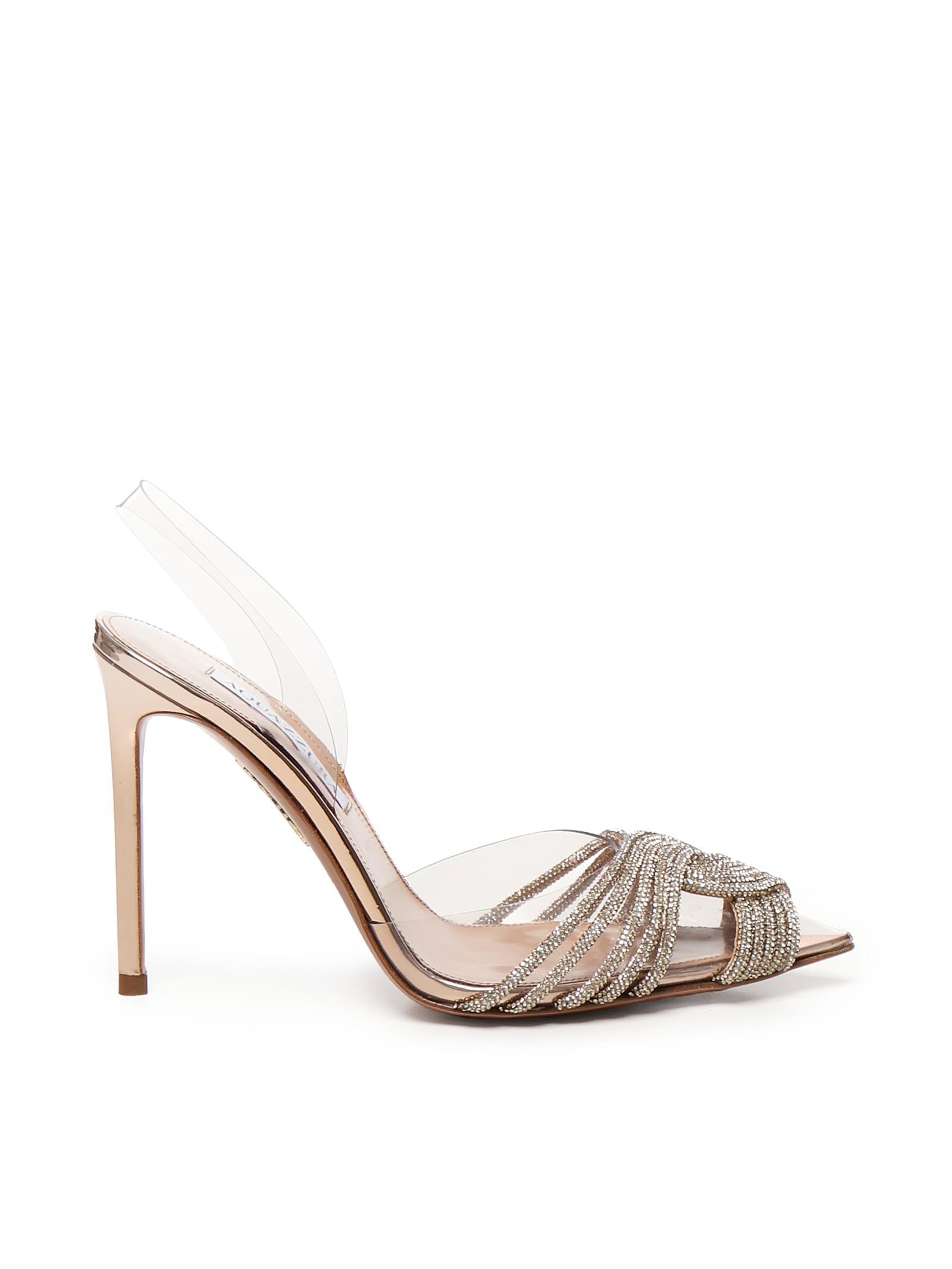 Aquazzura Pvc Gatsby Pumps With Crystals In Multi