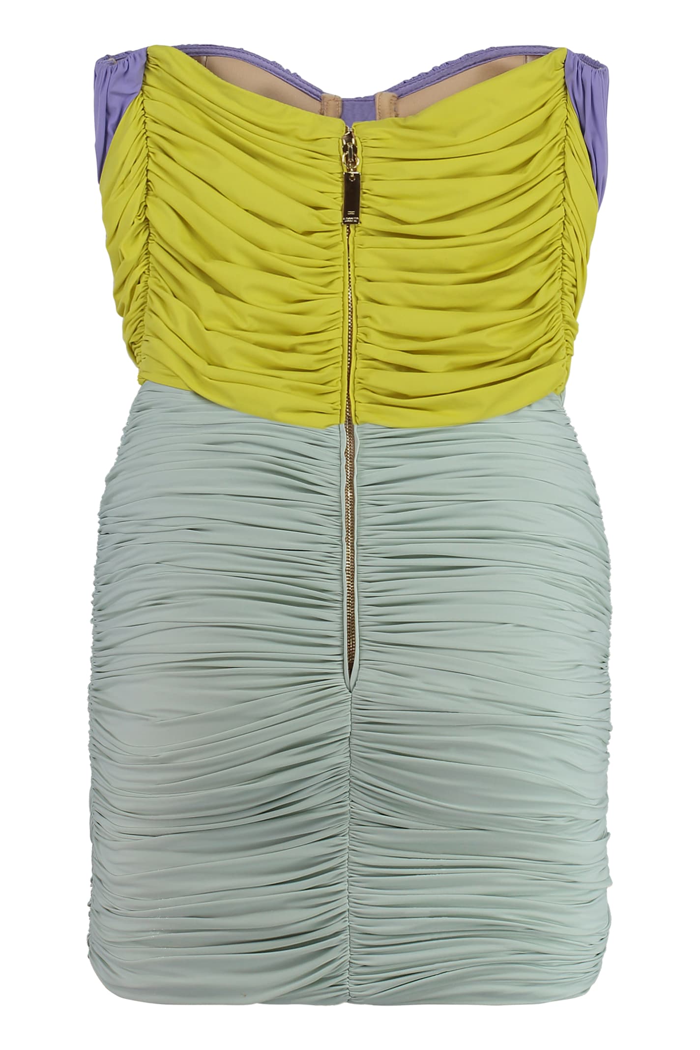 Elisabetta Franchi Draped Jersey Mini Dress In Multicolor