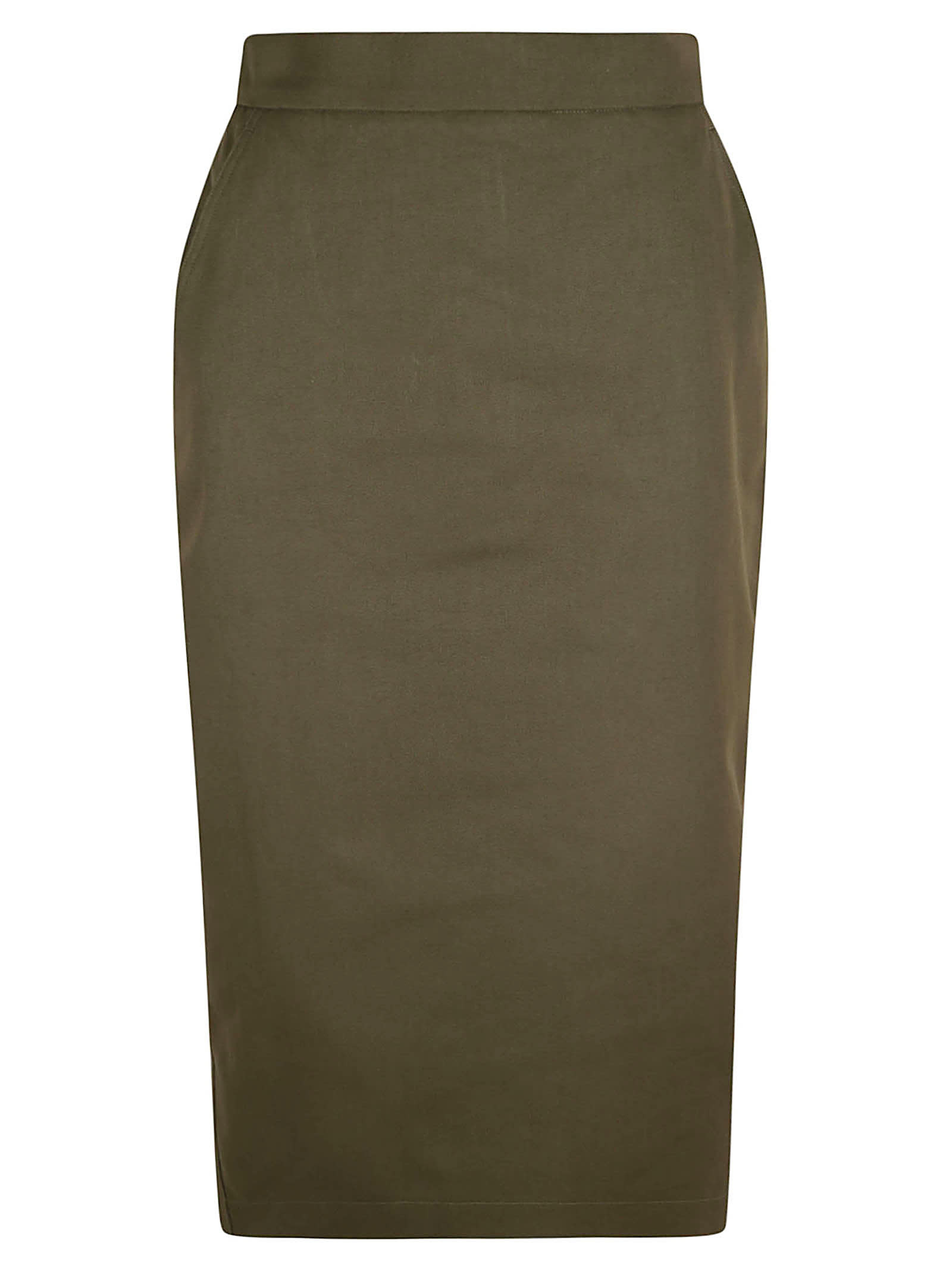 Shop Max Mara Cognac Skirt In Verde Oliva