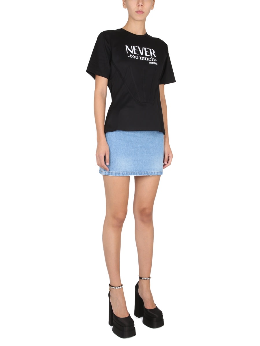 Shop Versace Never Too Much Corset T-shirt In Black