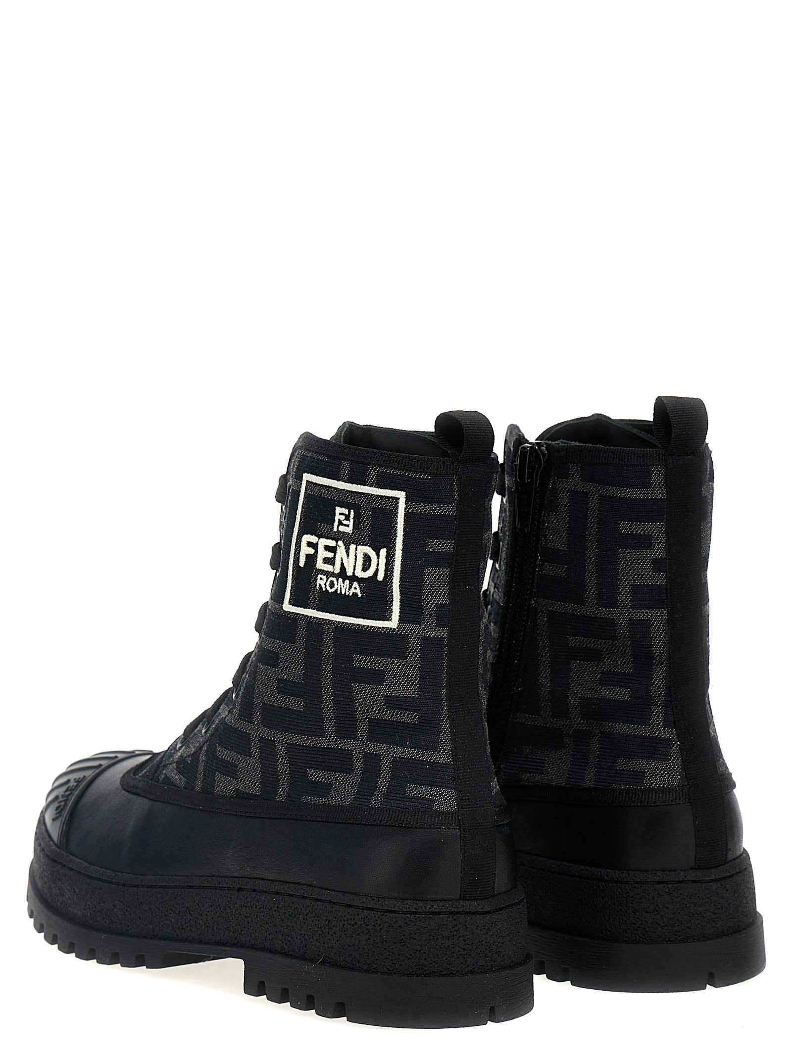 Shop Fendi Roma Ankle Boots In Black