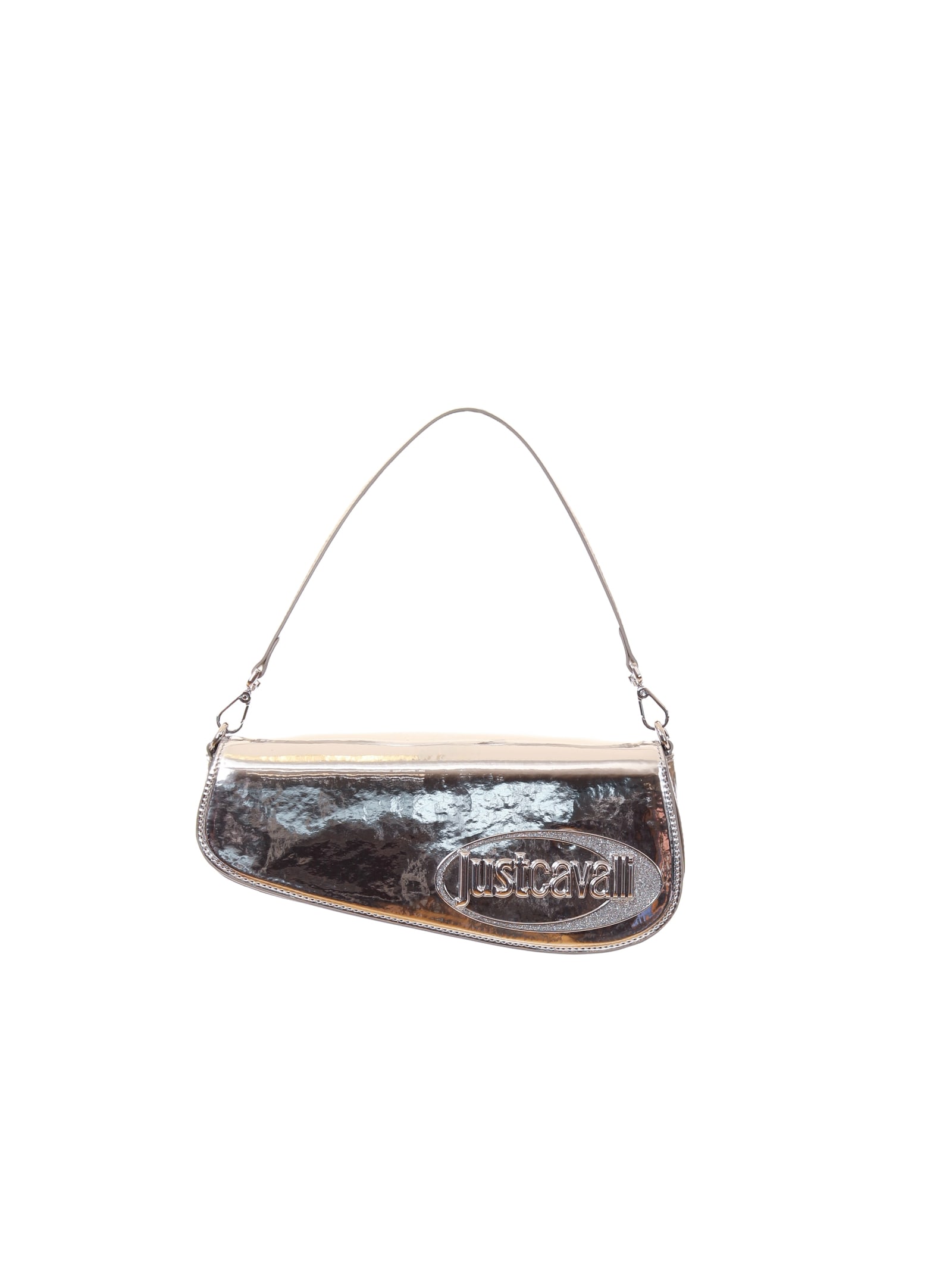 Just Cavalli Chain-strap Top-handle Shoulder Bag In Silver