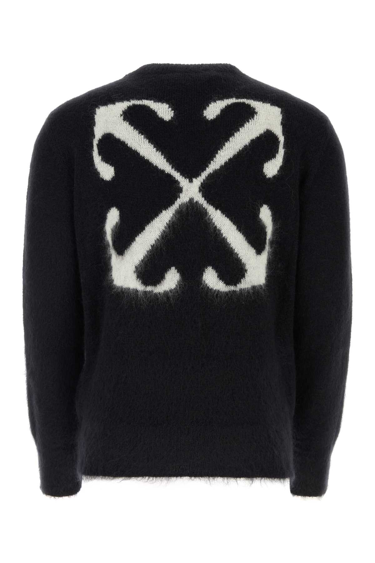 Shop Off-white Black Mohair Blend Sweater In Blackbeig