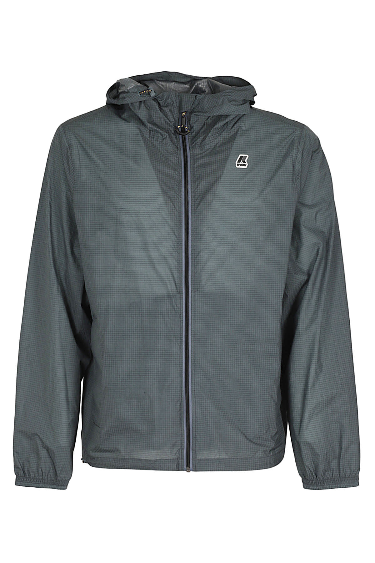 K-way Cleon Hooded Nylon Jacket In Grey Everest