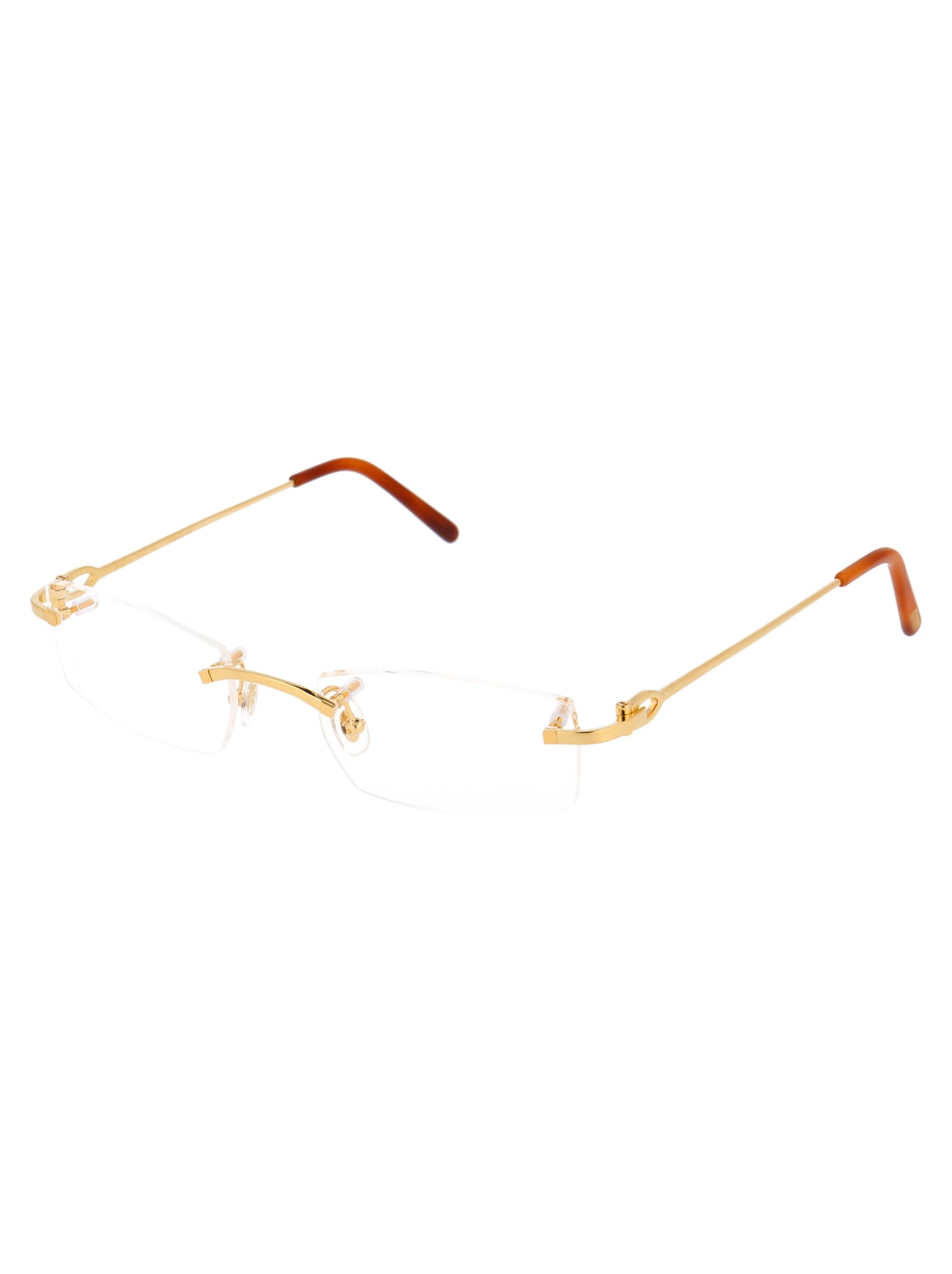 Shop Cartier Ct0045o Glasses In 002 Gold Gold Transparent