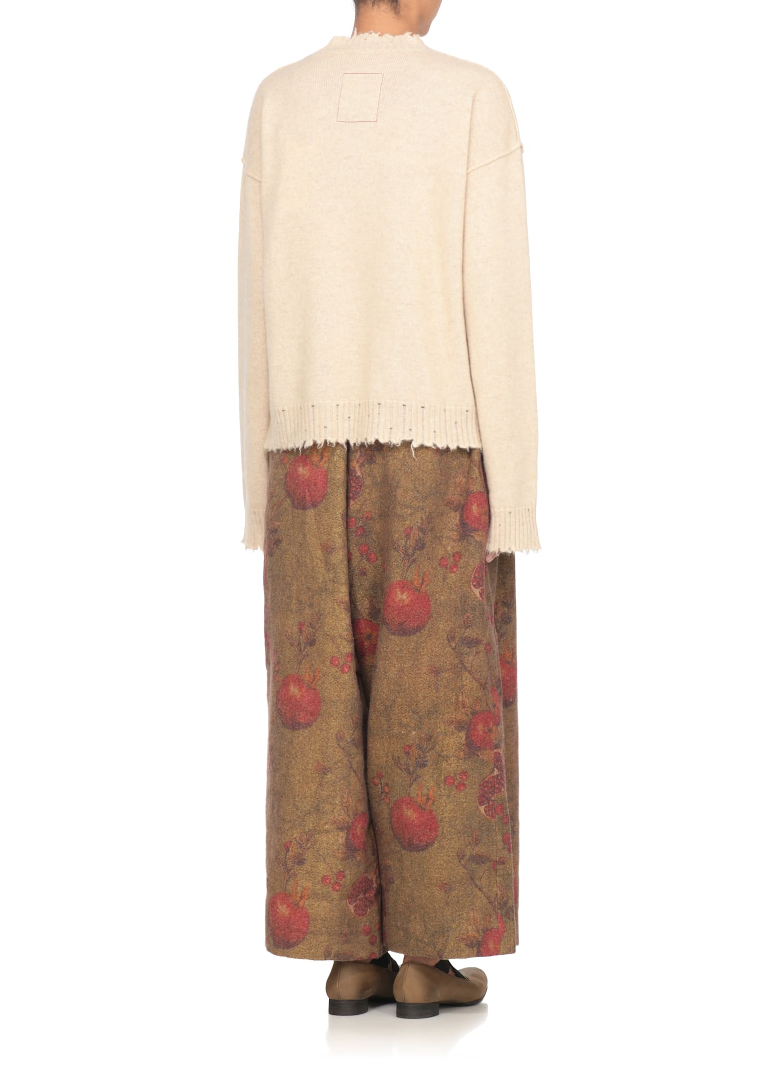 Uma Wang Beige Cashmere Sweater With Ribbed Detailing In Neutral