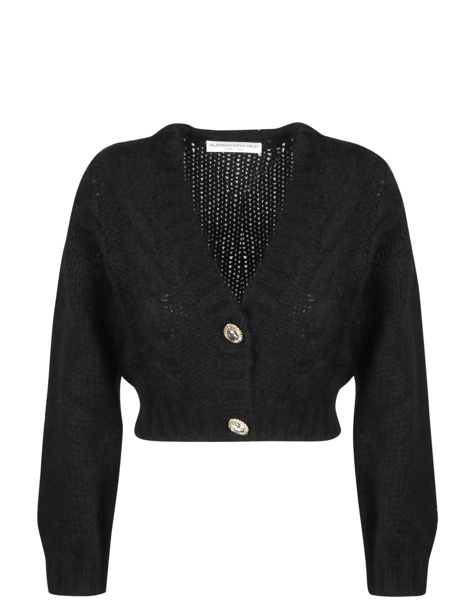ALESSANDRA RICH WOOL MOHAIR CROPPED CARDIGAN,11518183