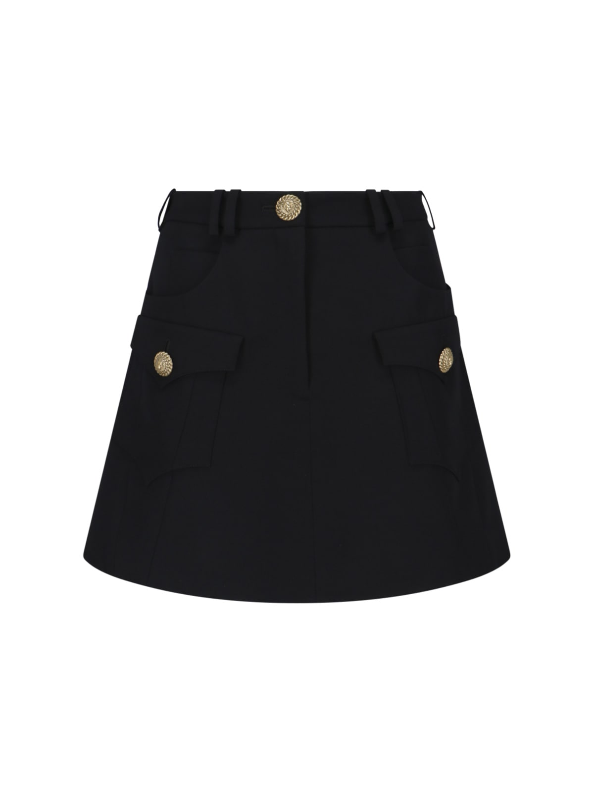 Shop Balmain Mini Skirt Western In Black