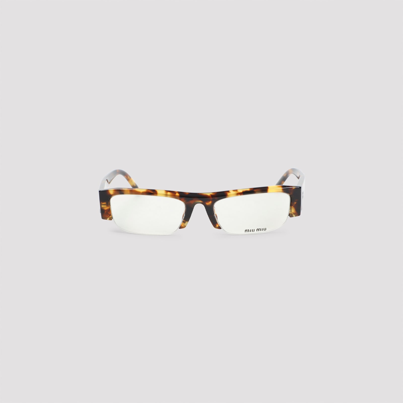 Miu Miu Root Tortoise Brown Acetate Transparent Sunglasses In Multi