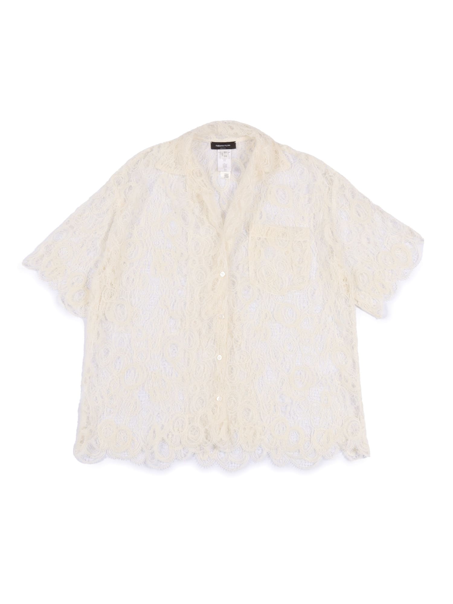 Fabiana Filippi Macrame Lace Oversize Shirt In White