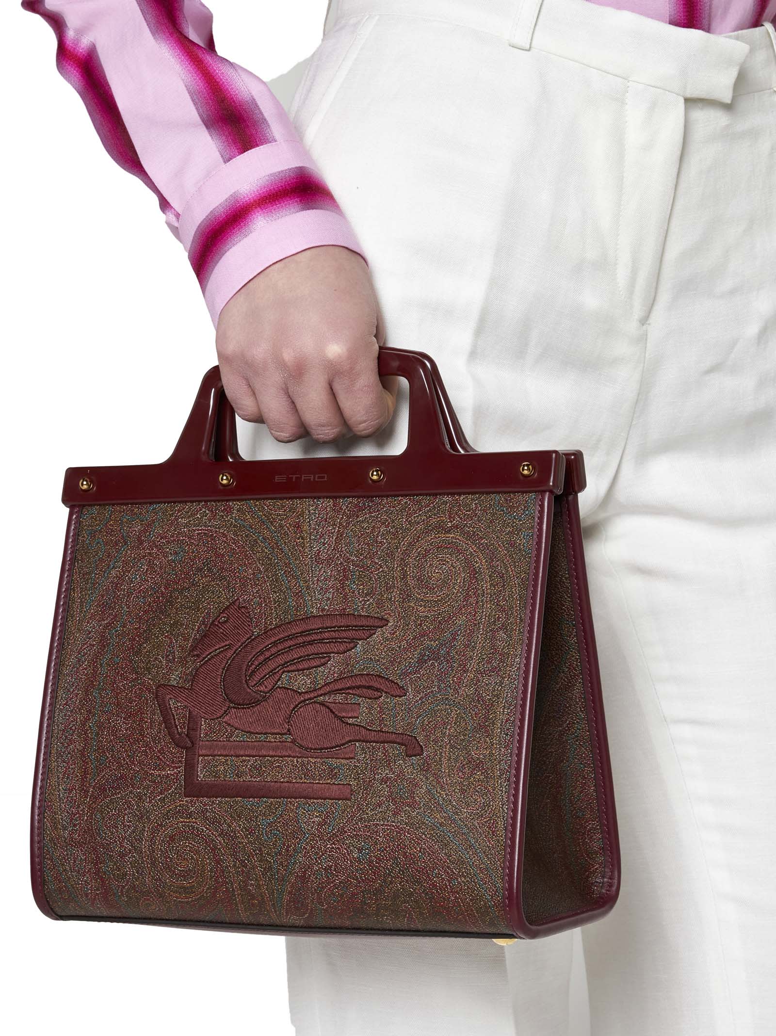 Shop Etro Tote In Bordeaux