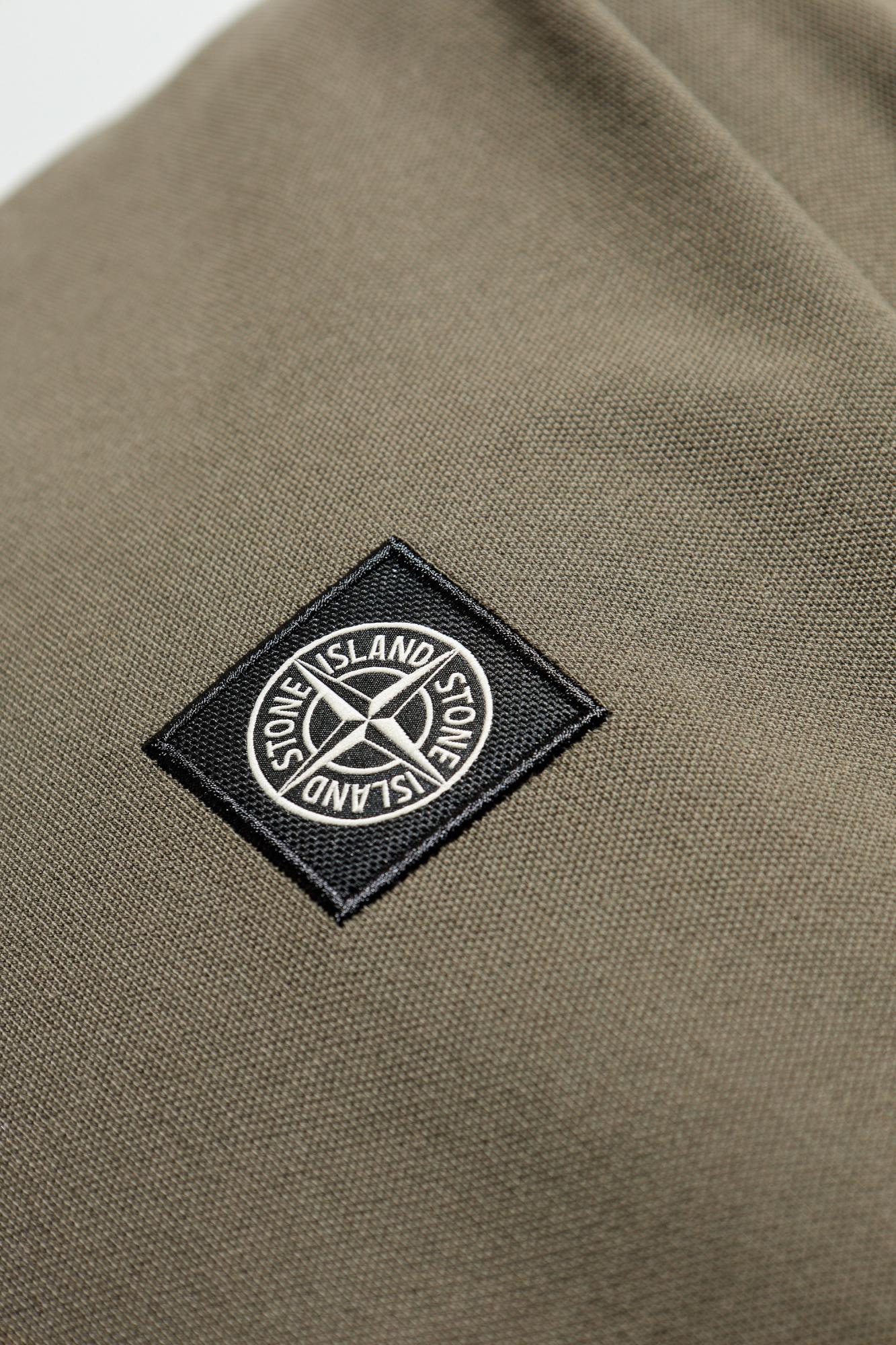 Stone Island Polo In Cotone Verde Oliva A Maniche Corte In Militare