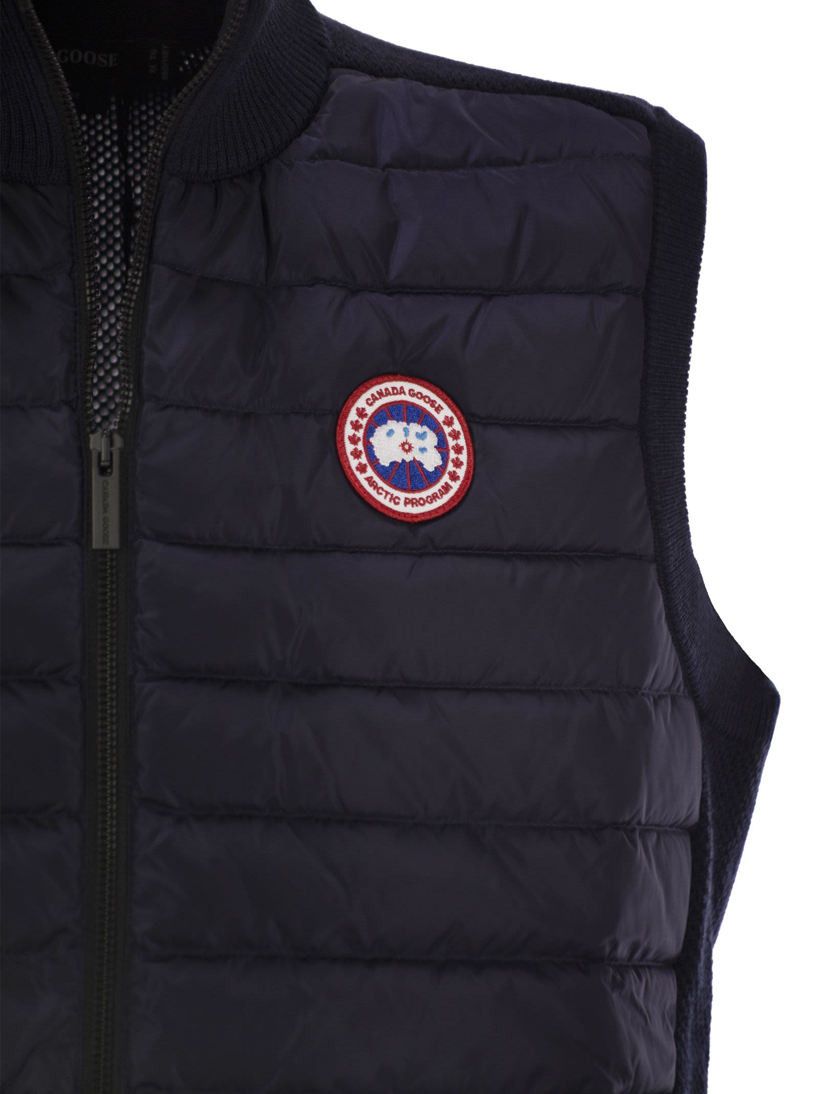 Shop Canada Goose Hybridge Kint - Knitted Waistcoat In Navy