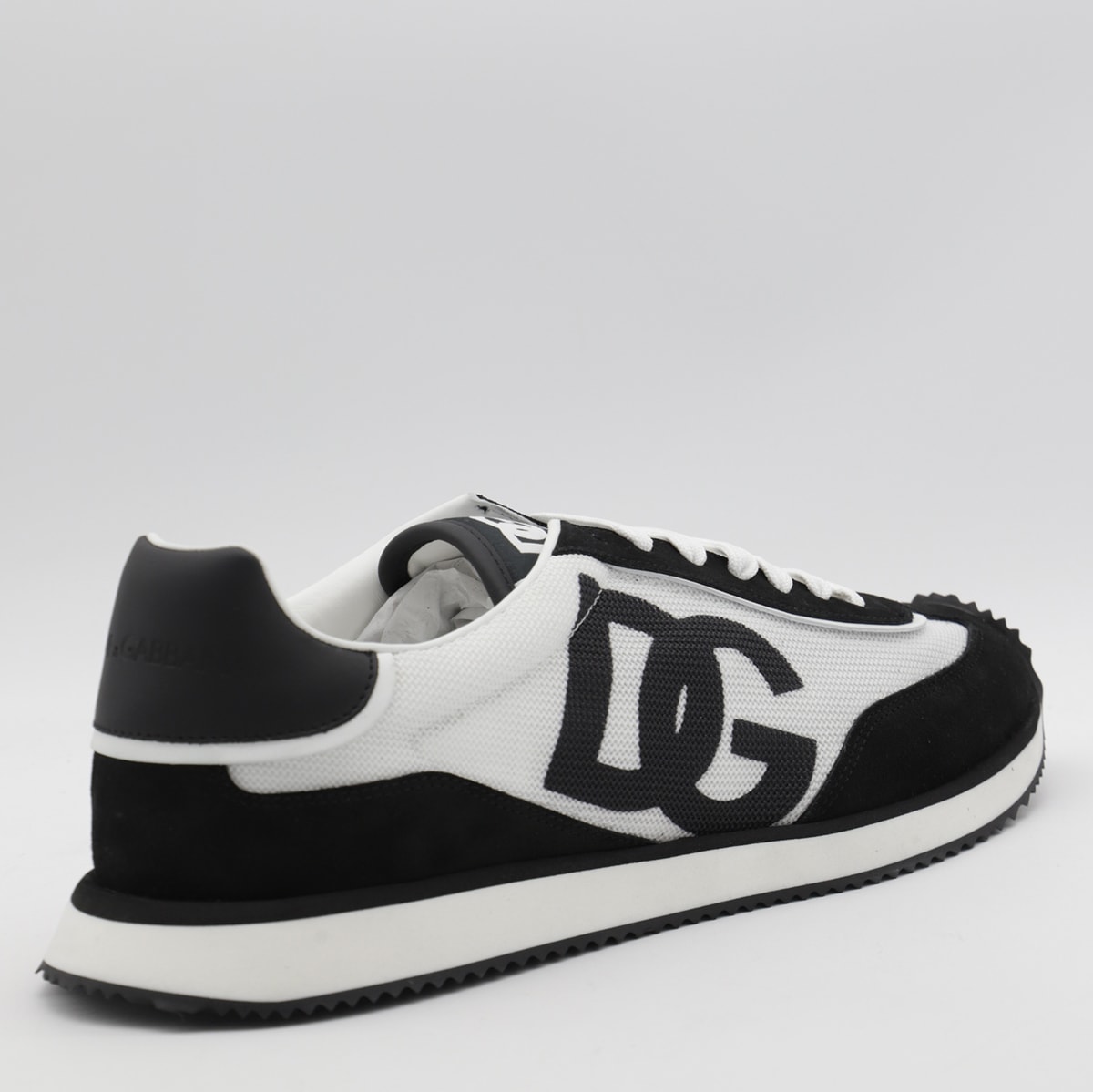 Dolce & Gabbana Men Two-tone Mesh And Suede Dg Aria Sneakers In White