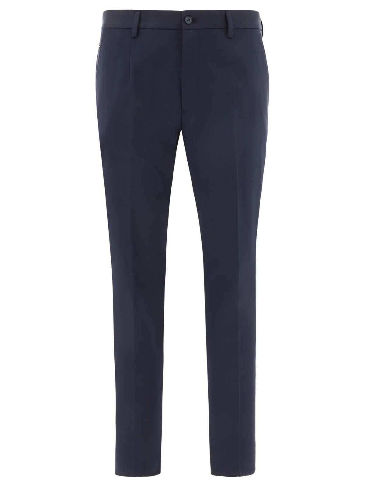 DOLCE & GABBANA LOGO PATCH TAILORED TROUSERS