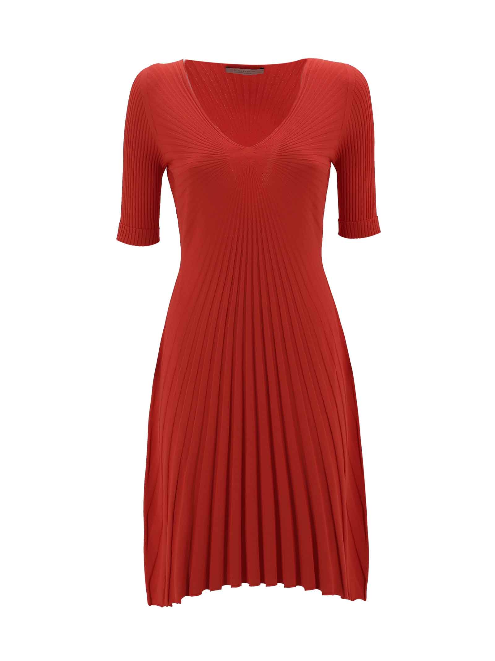 D-exterior Short Dress In Red