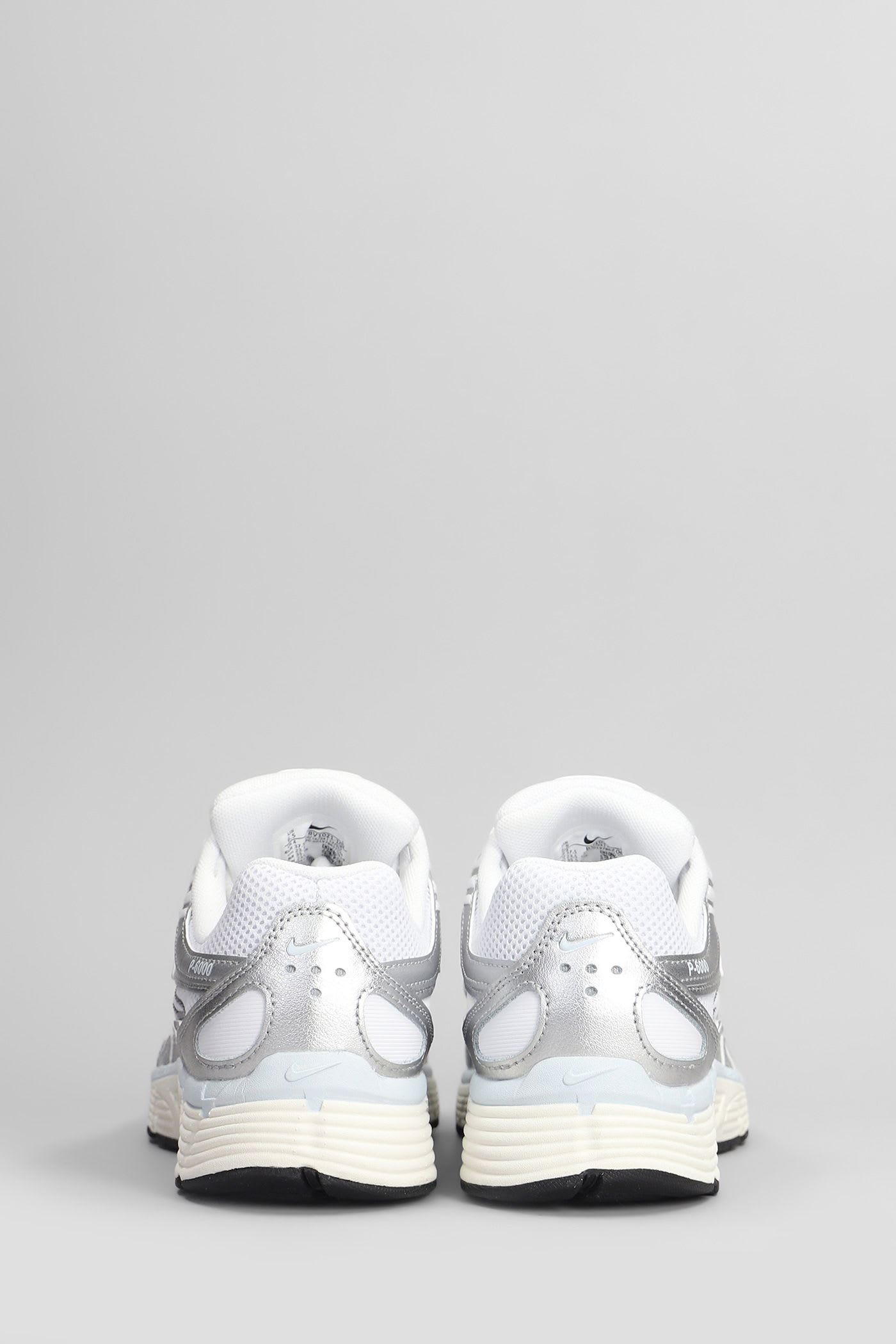 Nike P-6000 Sneakers In Silver Leather And Fabric In Silver