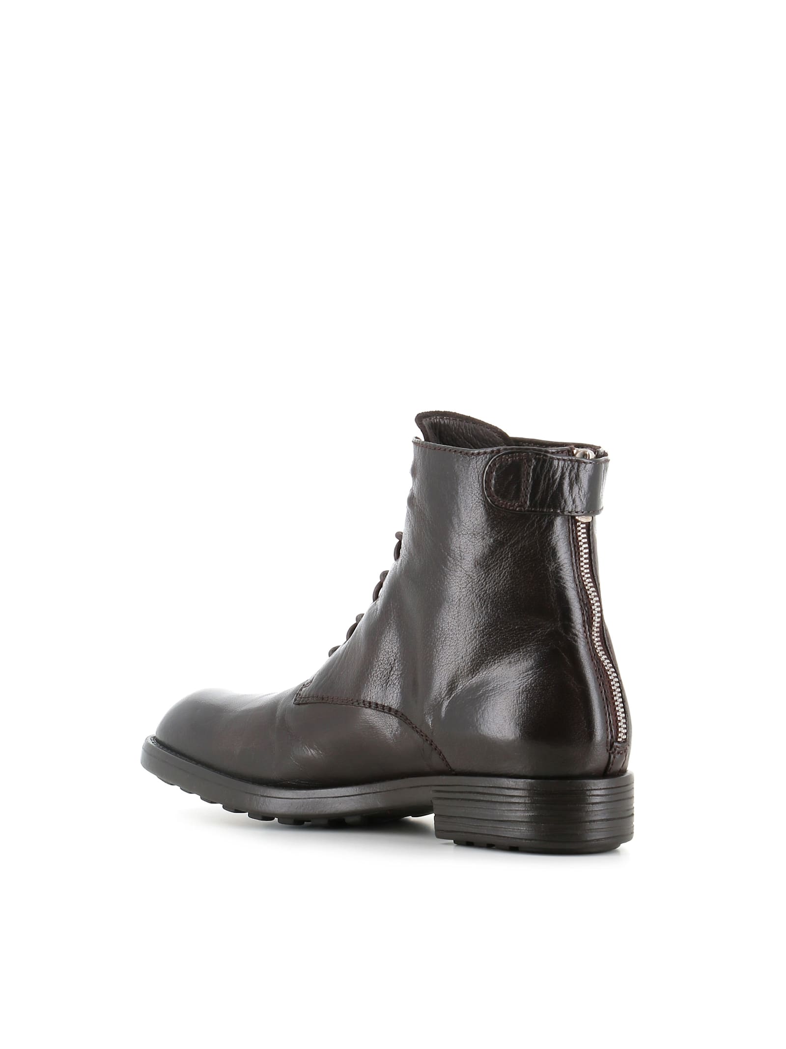 Officine Creative Lace-up Zip-detail Boots In Black