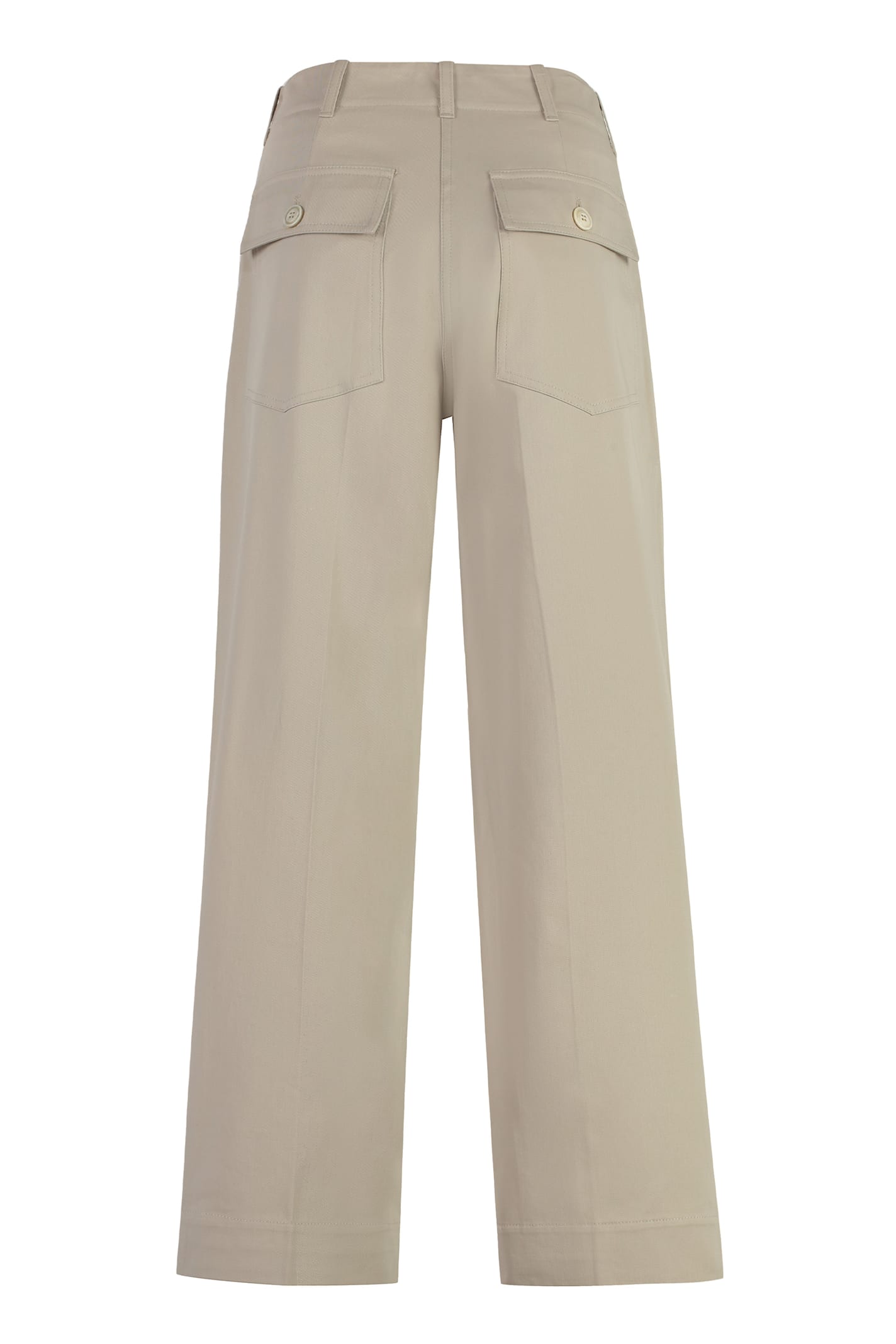 Alfieri & St.john Cotton Cropped Trousers In Sand
