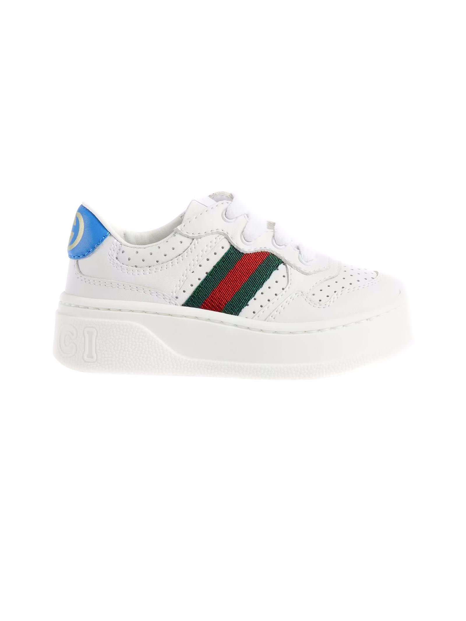 Gucci White Leather Toddler Sneaker
