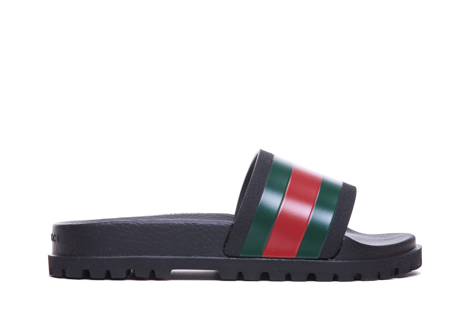 Gucci Slide Sandal With Web In Black