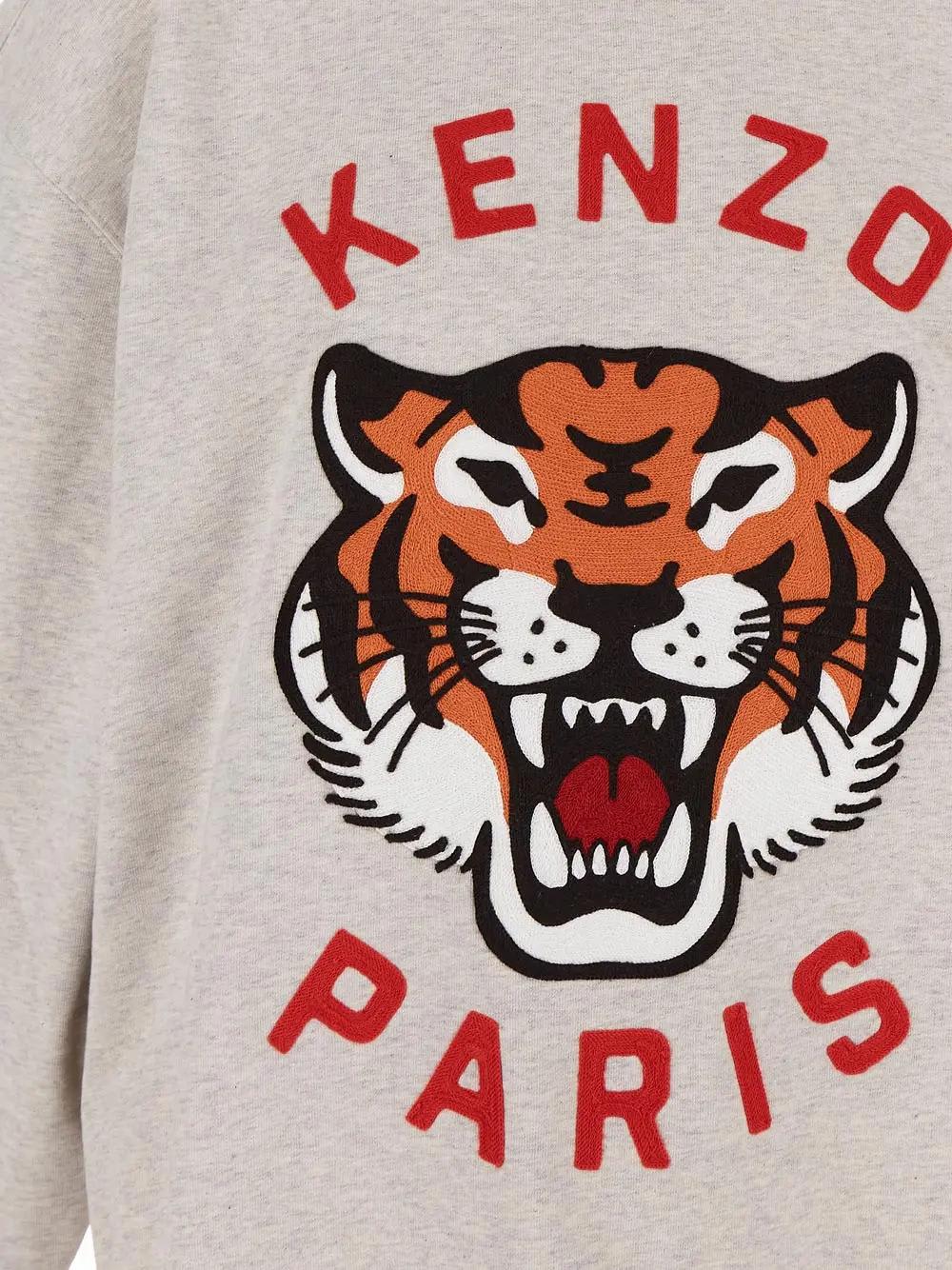Shop Kenzo Cotton Sweatshirt In Beige