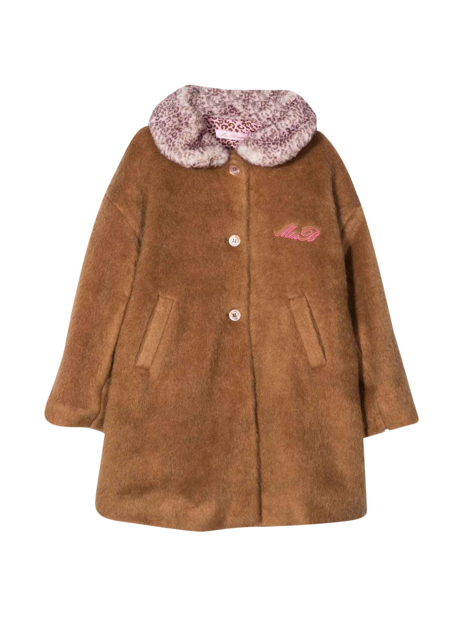 Miss Blumarine Girl Brown Coat