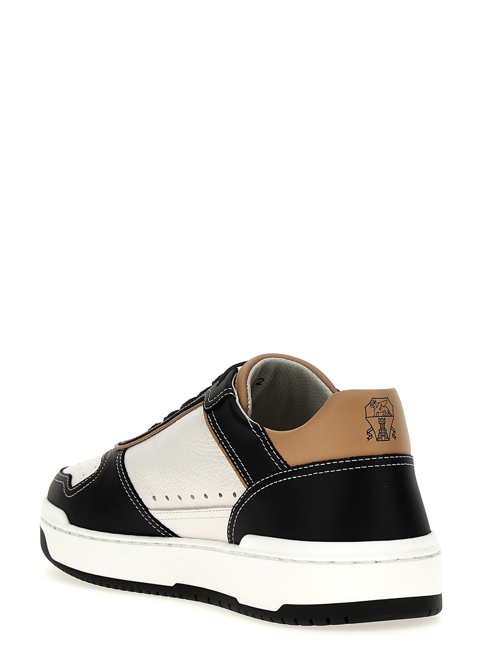 Shop Brunello Cucinelli Slam Sneakers In White/black