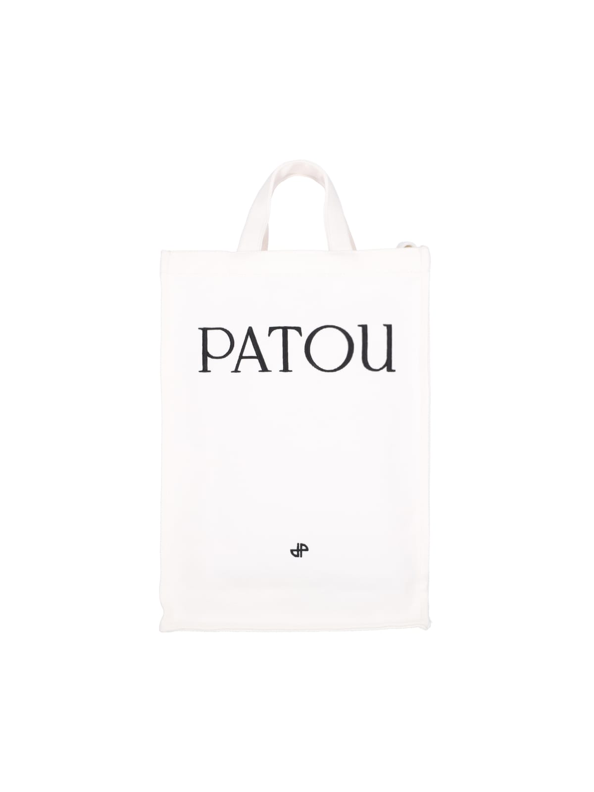 Shop Patou Vertical Logo Tote Bag In White