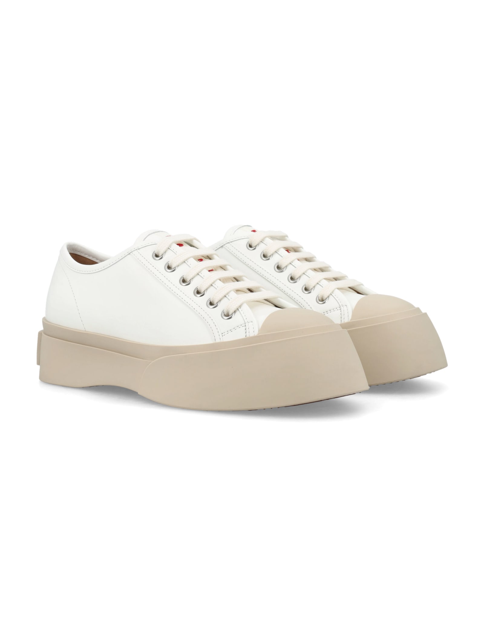 Shop Marni Pablo Lace-up Womans Sneakers In Lily White