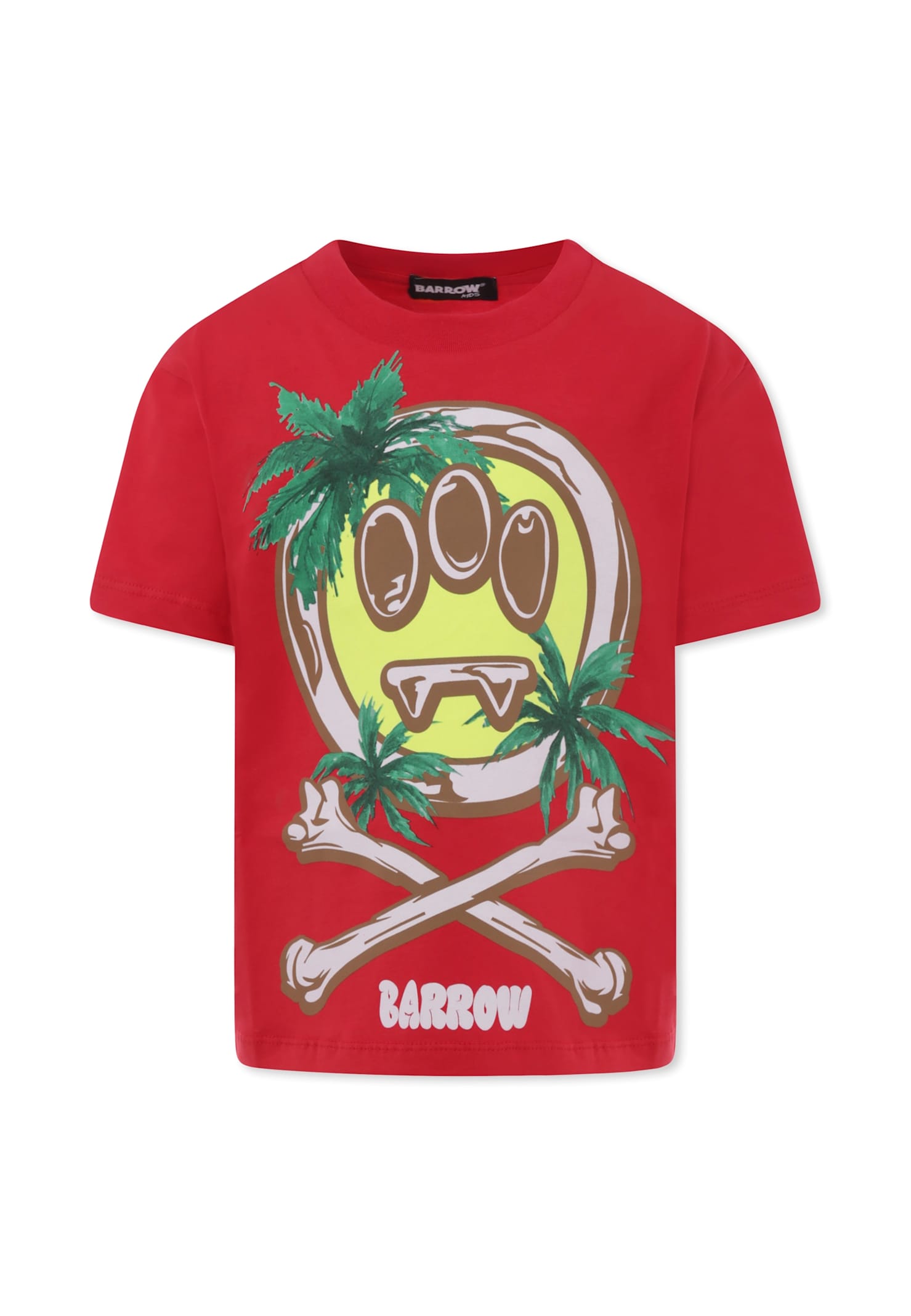 Barrow Red T-shirt For Kids With Smiley In Red