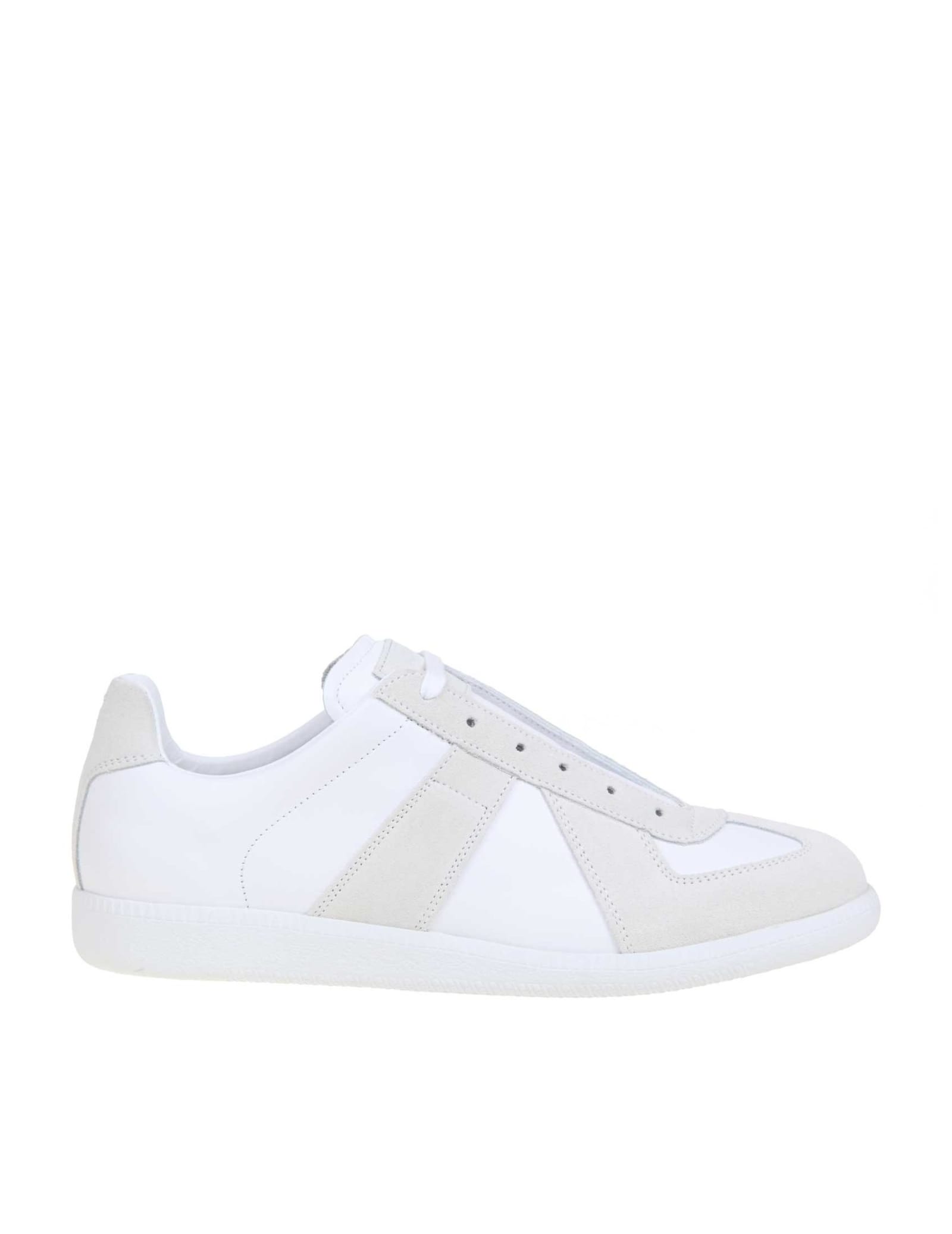 MAISON MARGIELA REPLICA SNEAKERS IN WHITE LEATHER,11263032