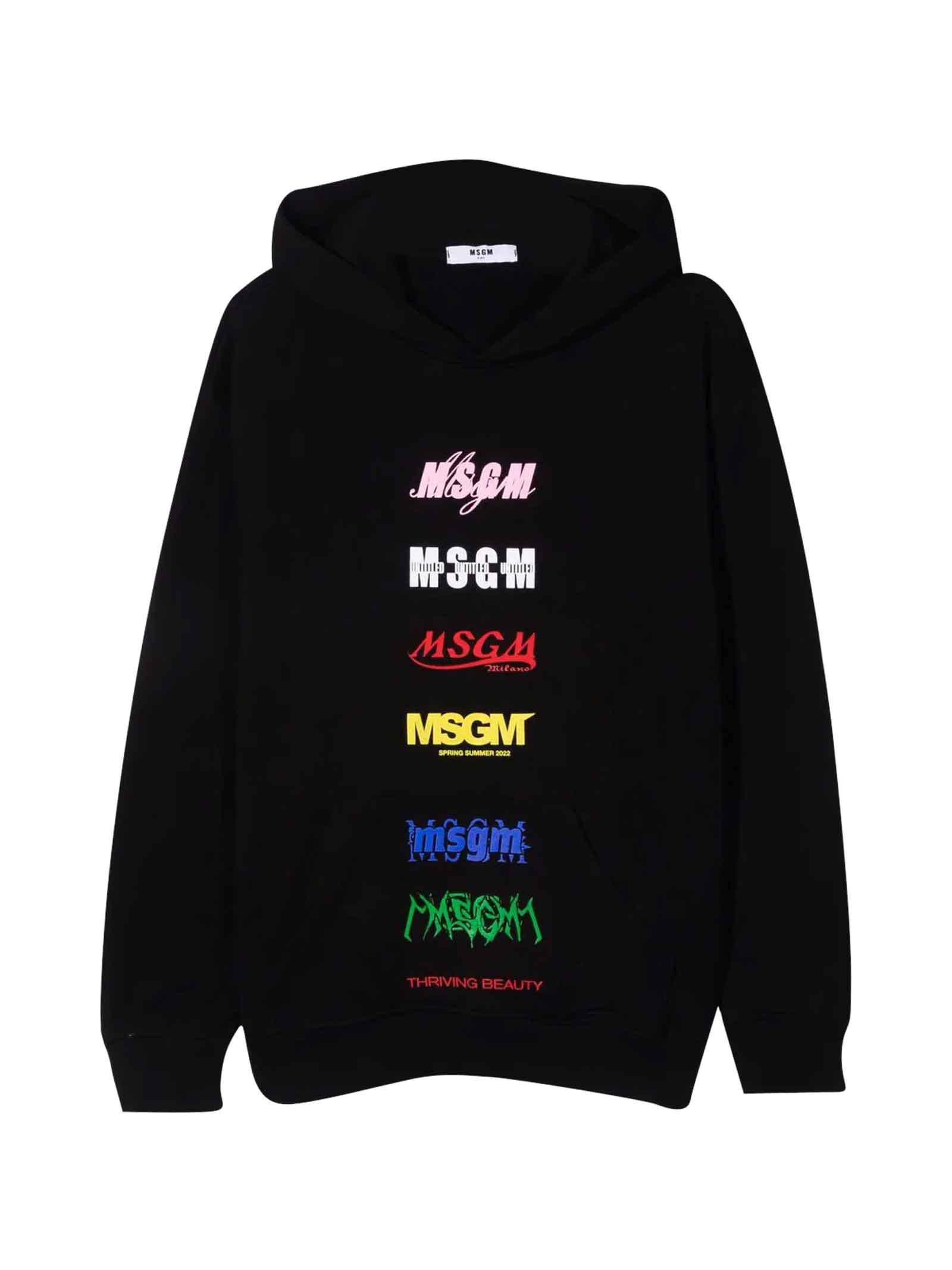MSGM Black Sweatshirt Girl
