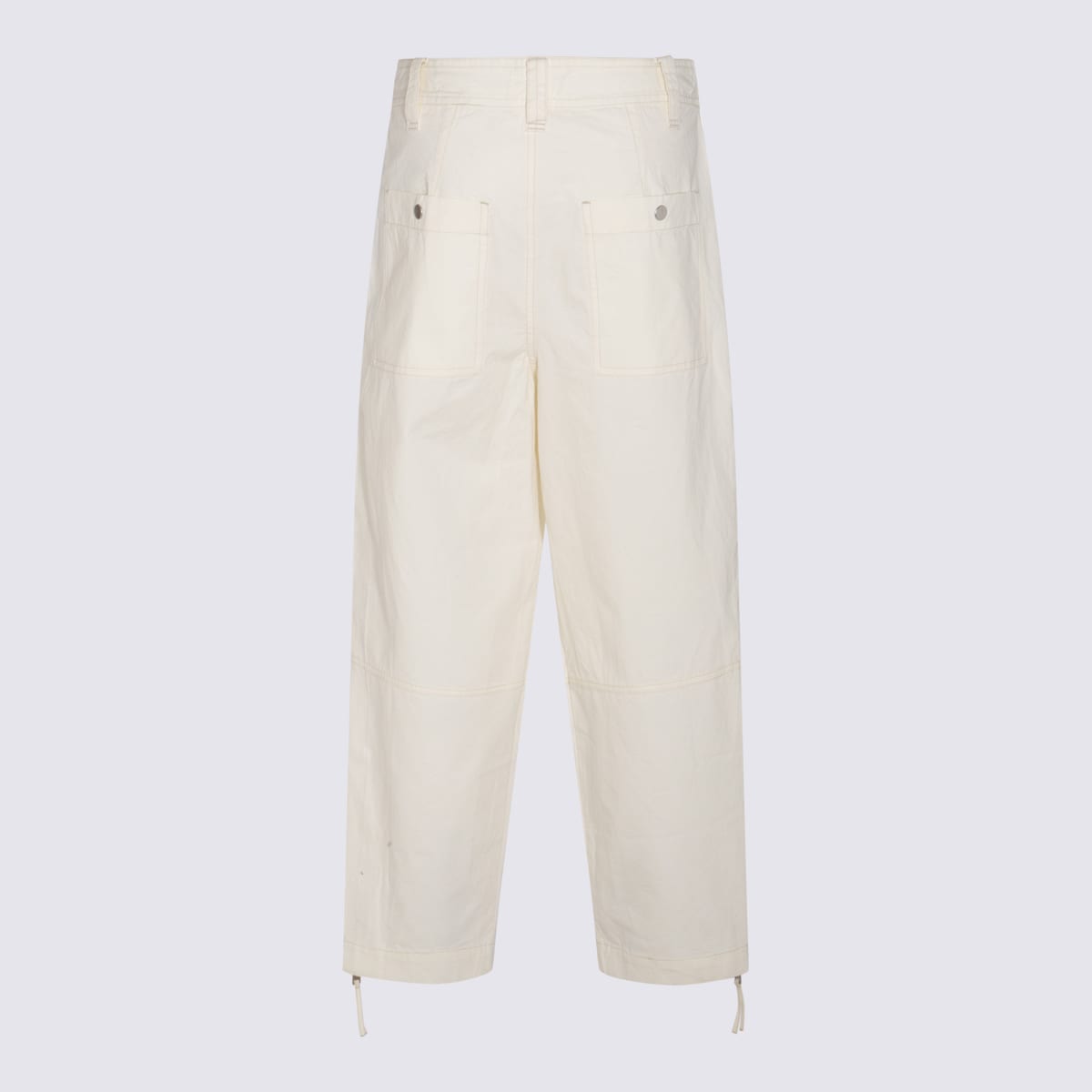 Shop Marant Etoile Ecru Cotton Pants In Beige