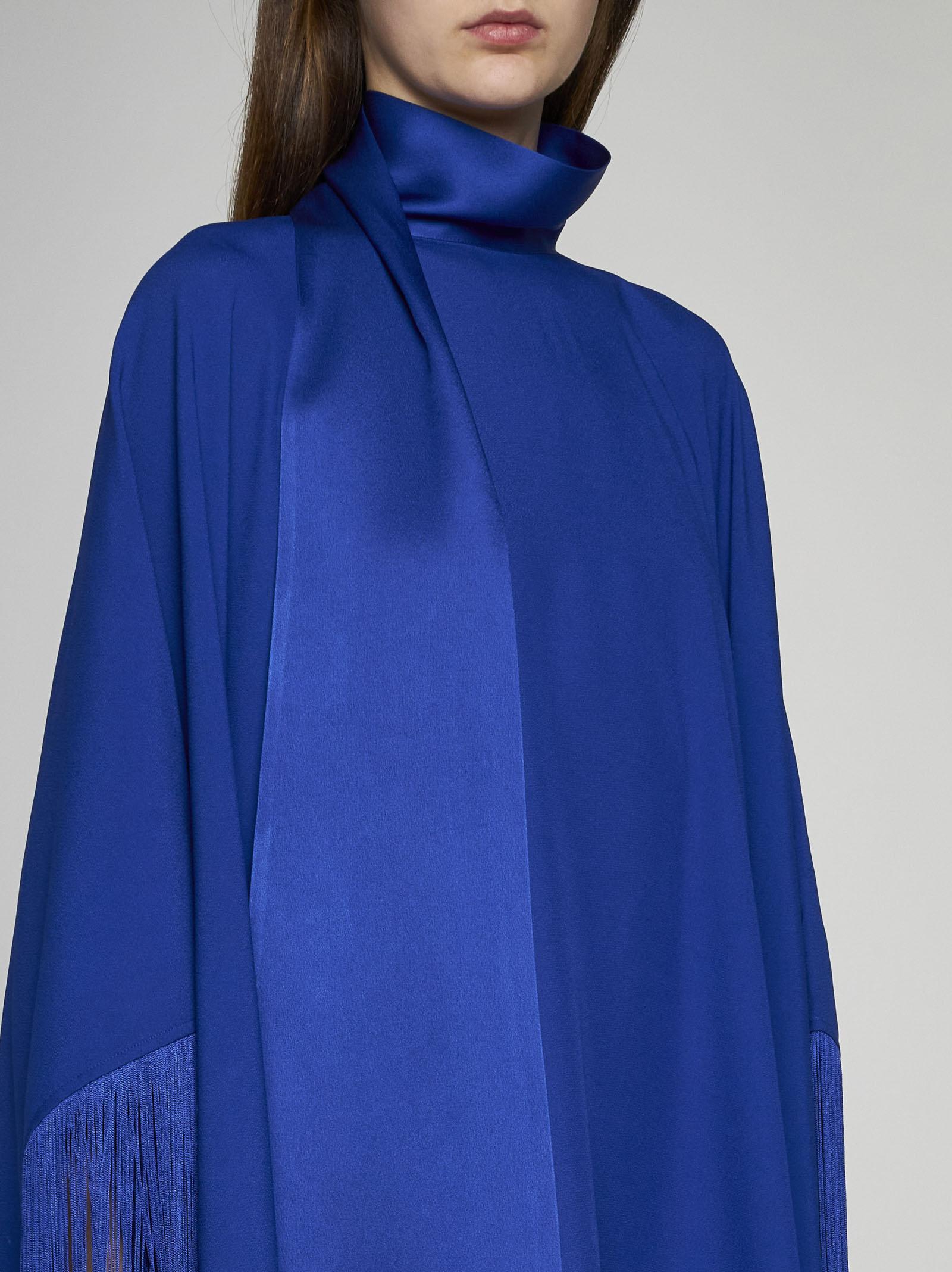 Shop Taller Marmo Mrs Ross Pohenix Viscose-blend Kaftan In Blue