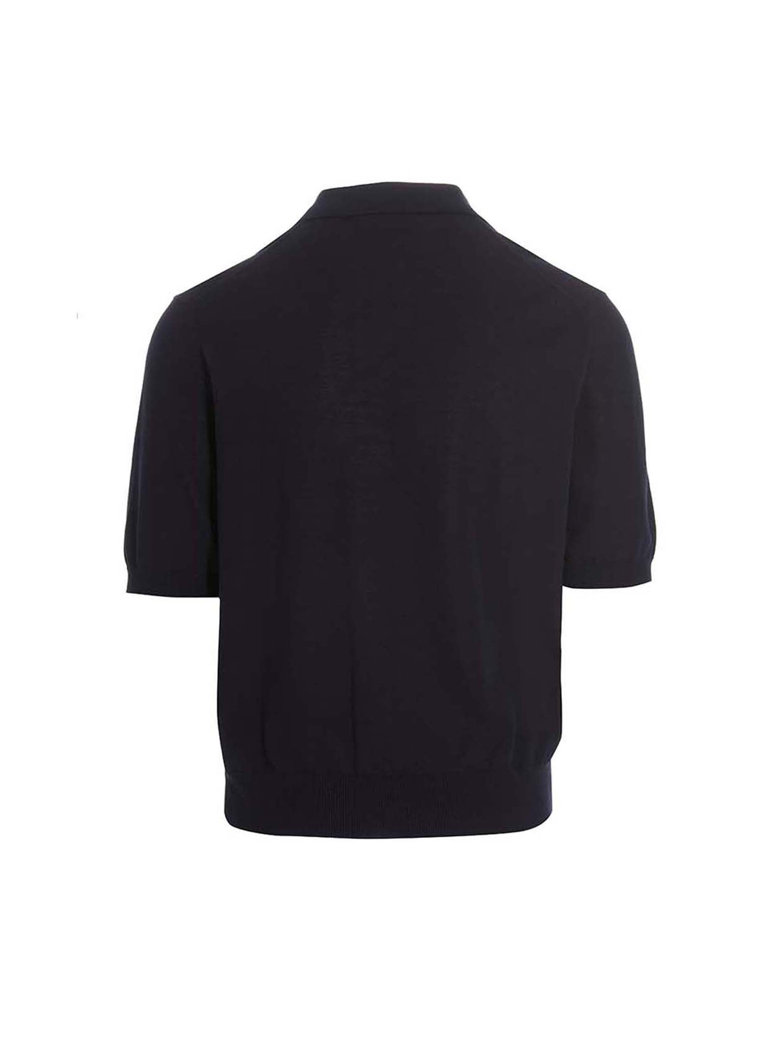 Shop Zanone Cotton Crêpe Polo Shirt In Blu
