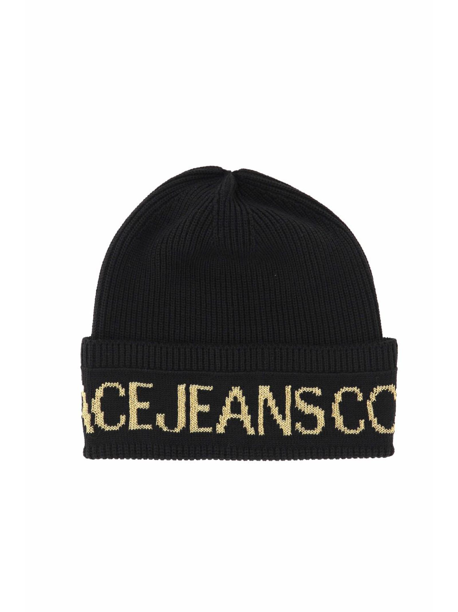 Versace Jeans Couture Beanie In Black/gold