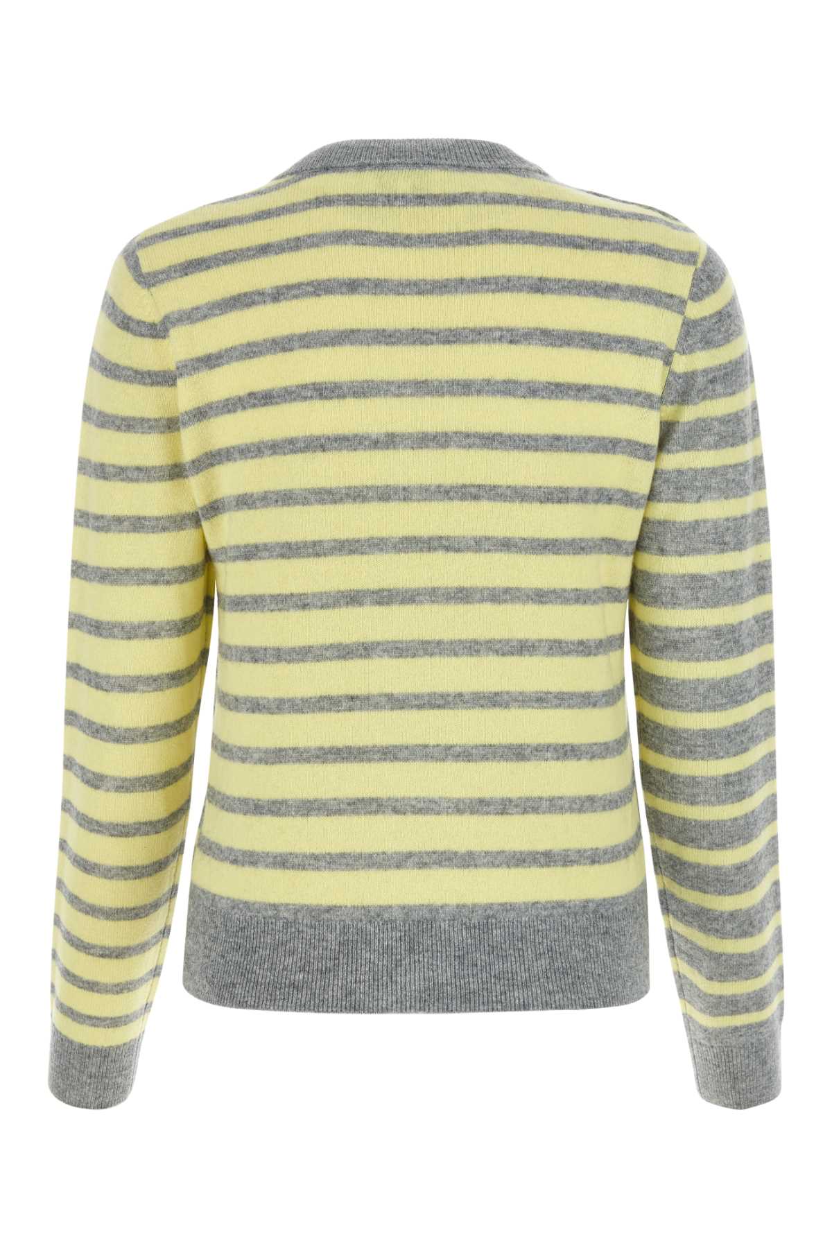 Ganni Embroidered Wool Blend Sweater In Yellowcream