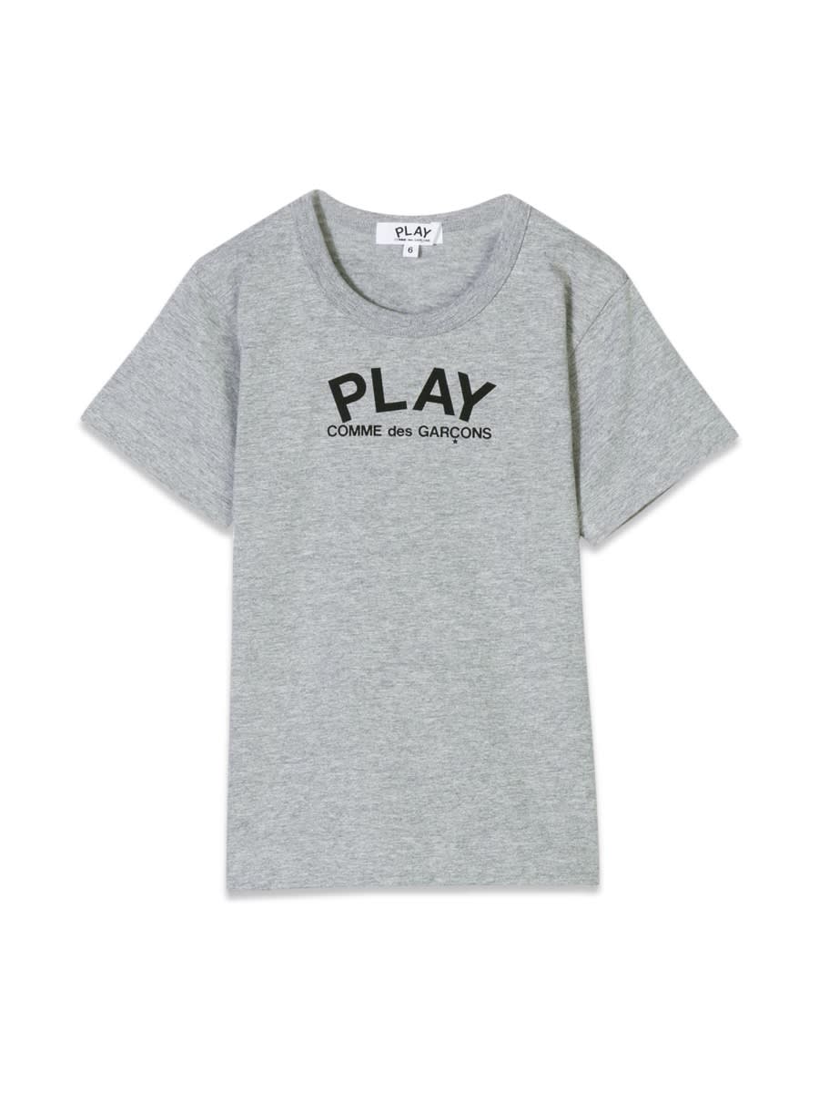 Comme Des Garçons Play Kids' T-shirt Con Logo In Grey