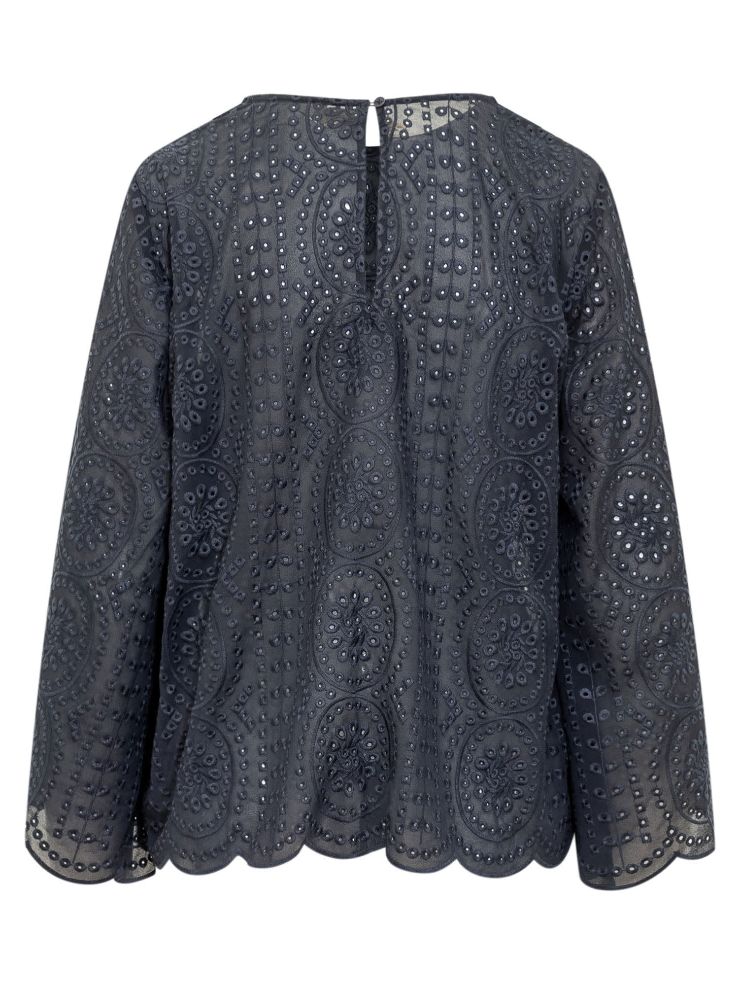 Shop Ba&amp;sh Blouse With English Embroidery In Marine