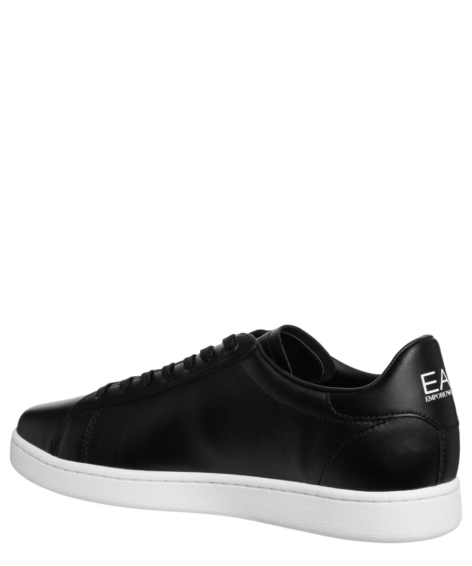 Shop Ea7 Classic Cc Leather Sneakers In Black 1
