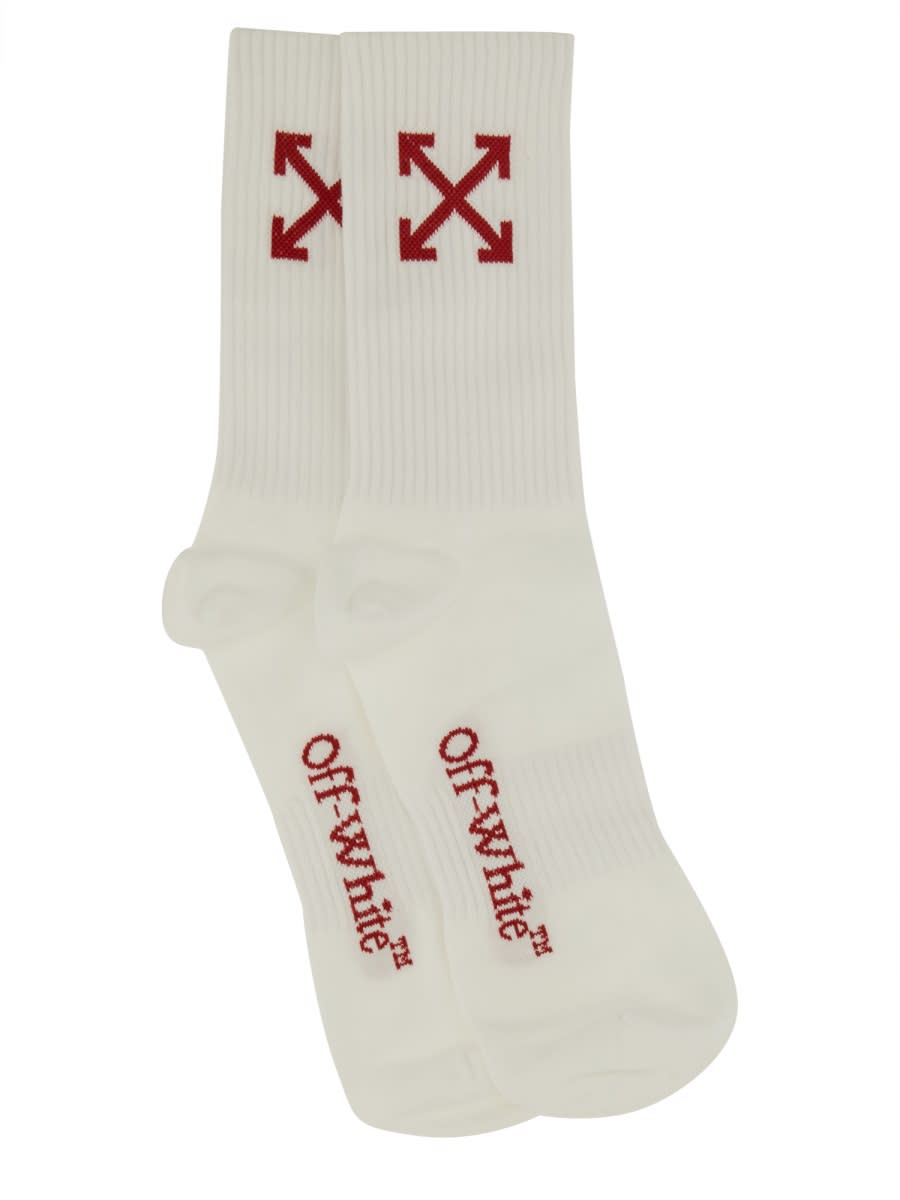 Off-white Medium Socks With Arrow Pattern In White