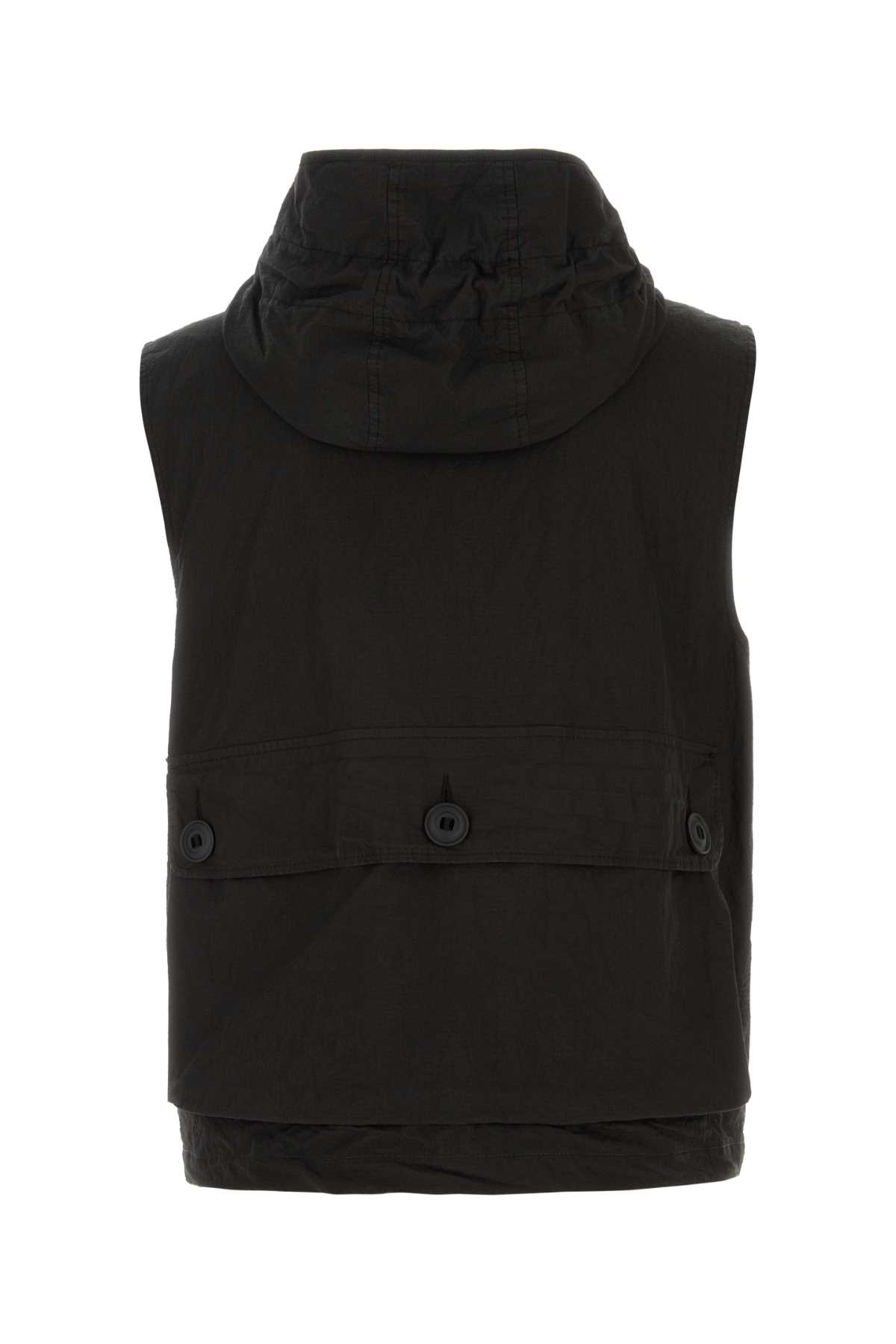 Shop Emporio Armani Black Cotton Blend Vest In 0999