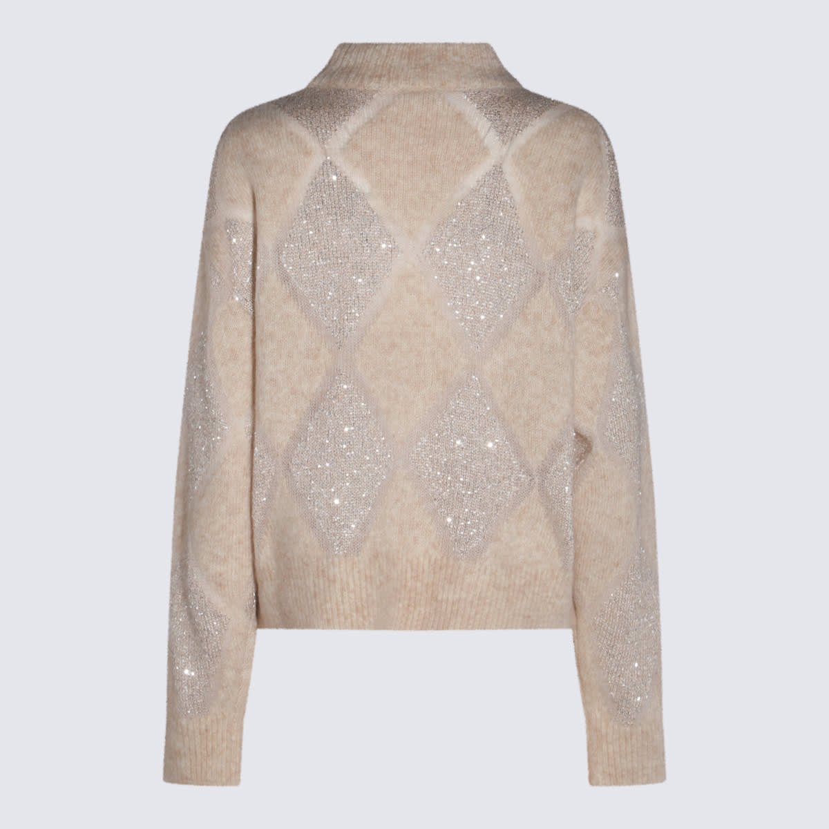 Shop Brunello Cucinelli Cream Wool Knitwear In Beige