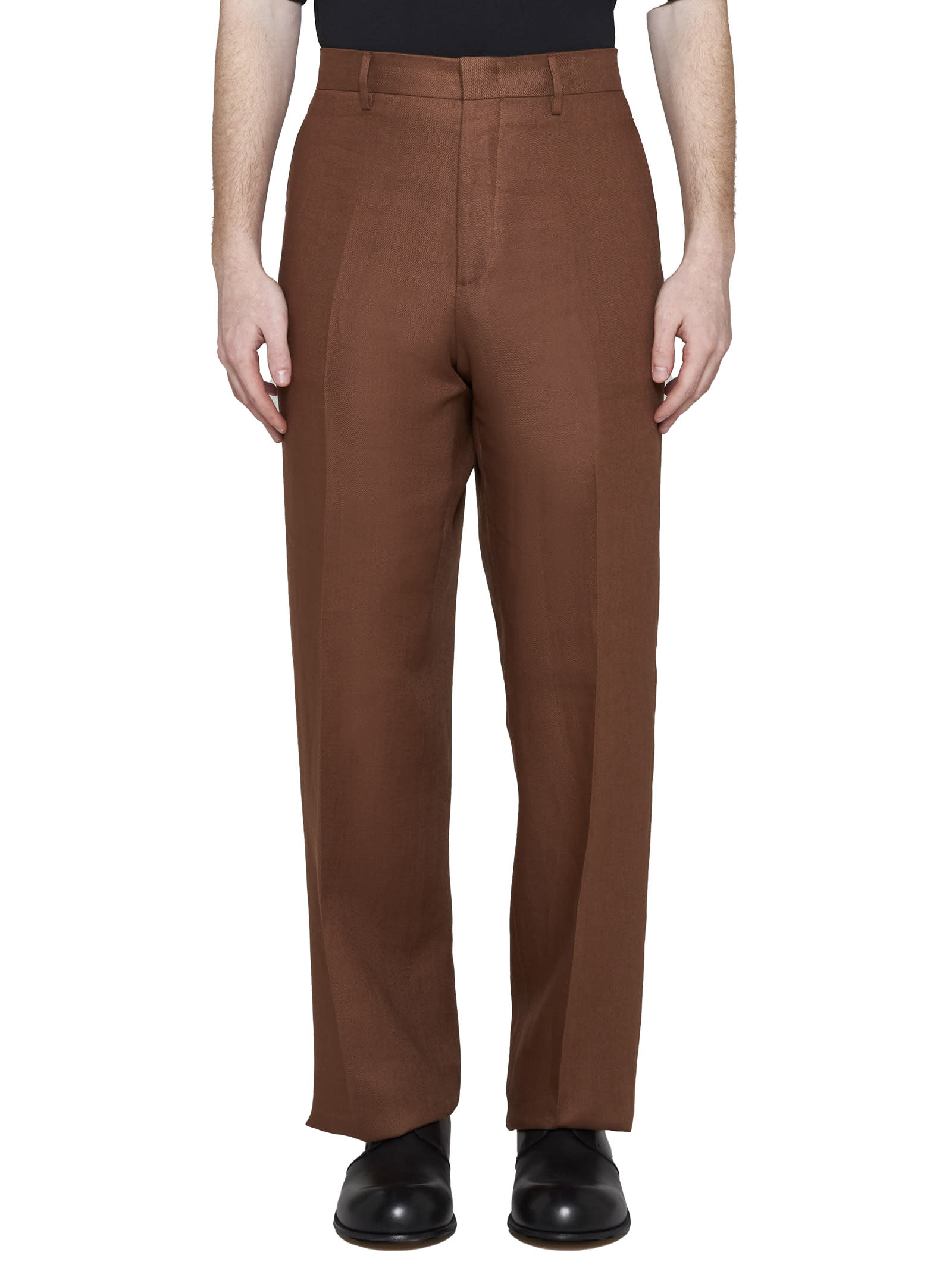 Shop Tagliatore Pants In Coccio