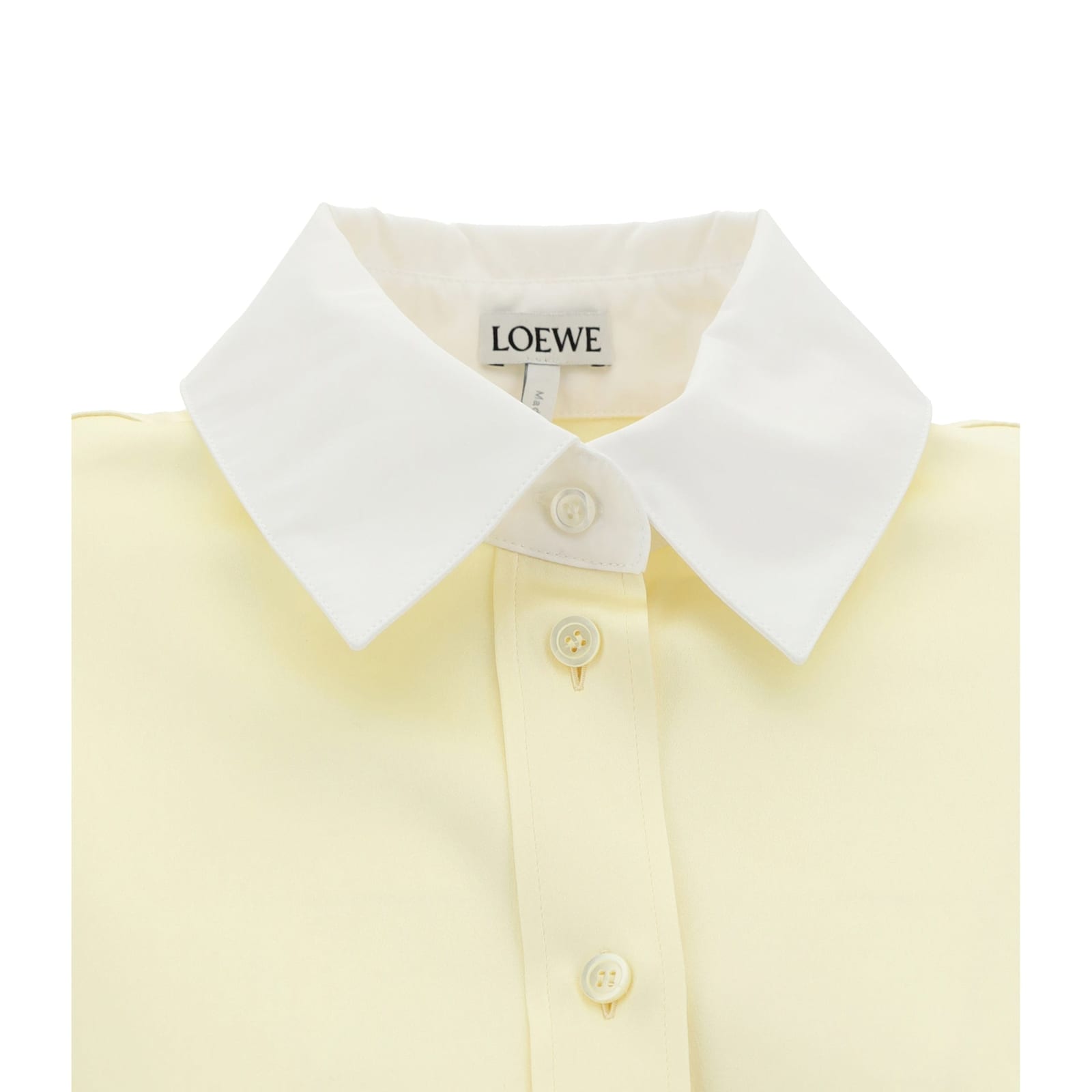 Shop Loewe Silk Shirt In Yellow